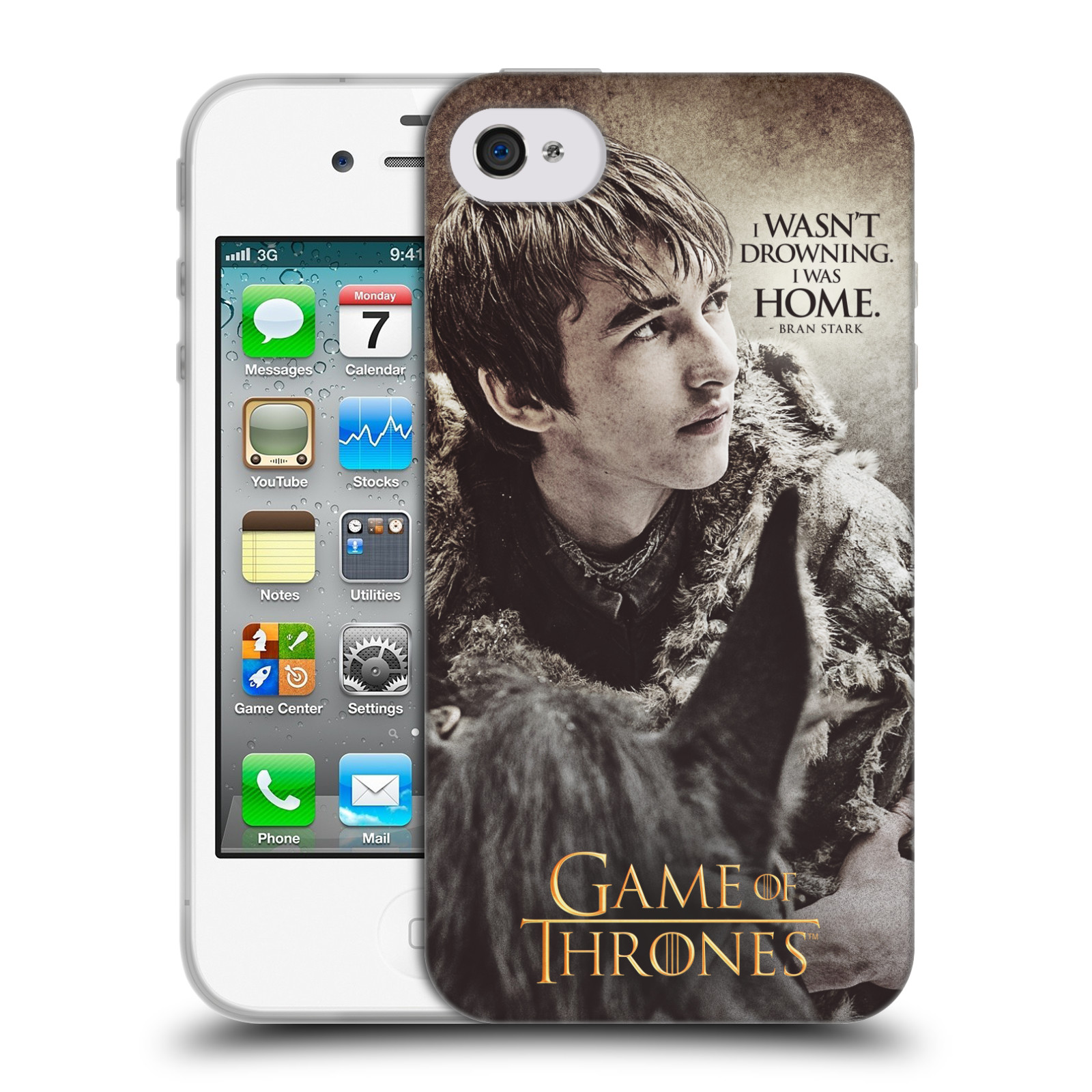 HEAD CASE silikonový obal na mobil Apple Iphone 4/4S oficiální kryt Hra o trůny Bran Stark