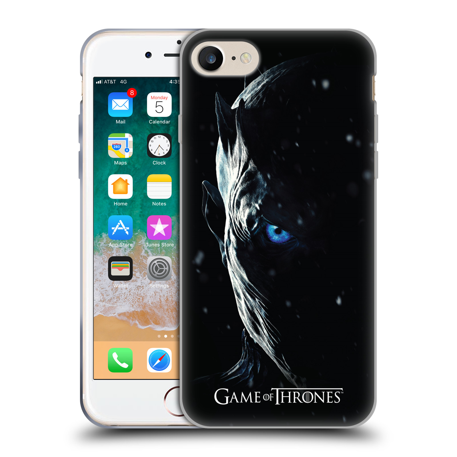 HEAD CASE silikonový obal na mobil Apple Iphone 7 oficiální kryt Hra o trůny Noční král (7 série)