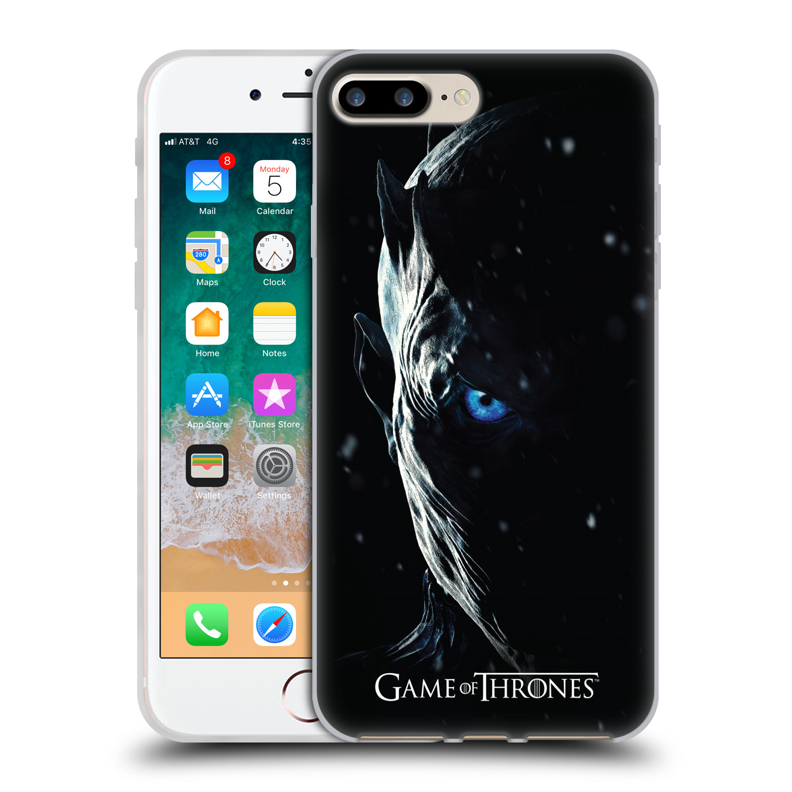 HEAD CASE silikonový obal na mobil Apple Iphone 7 PLUS oficiální kryt Hra o trůny Noční král (7 série)