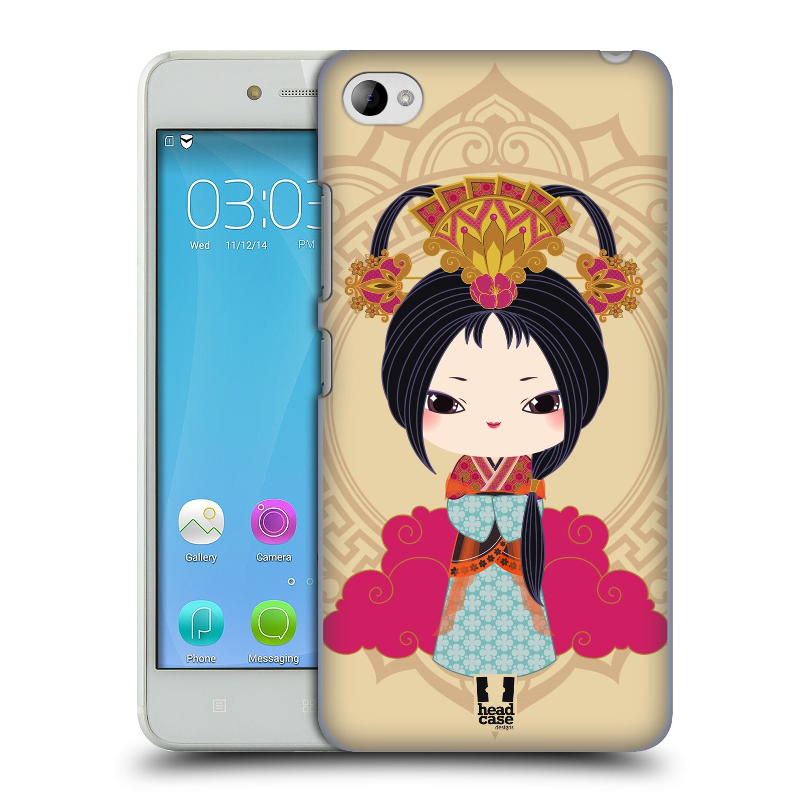 HEAD CASE pevný plastový obal na mobil LENOVO S90 vzor Hanfu Japonská panenka XIU