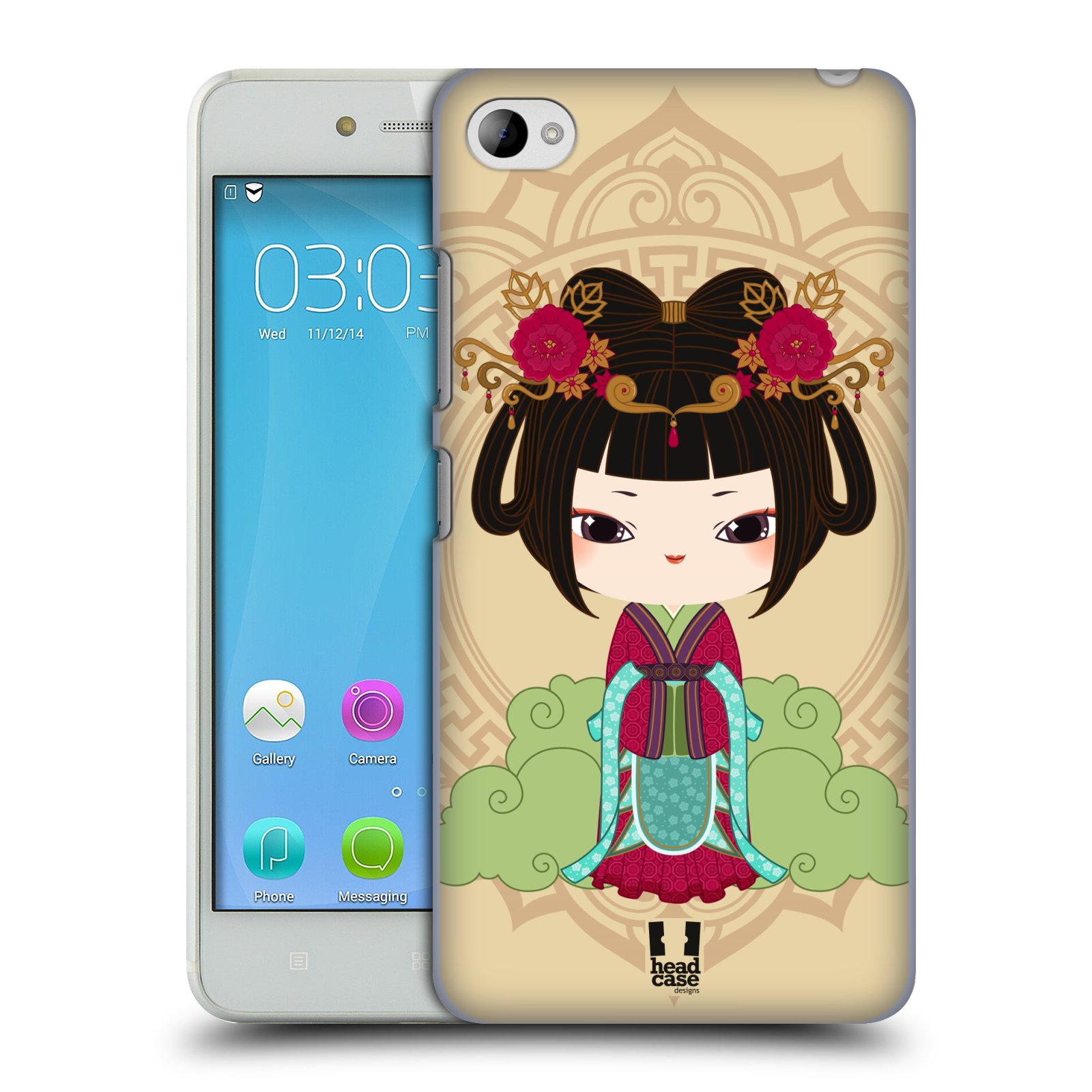 HEAD CASE pevný plastový obal na mobil LENOVO S90 vzor Hanfu Japonská panenka YIN