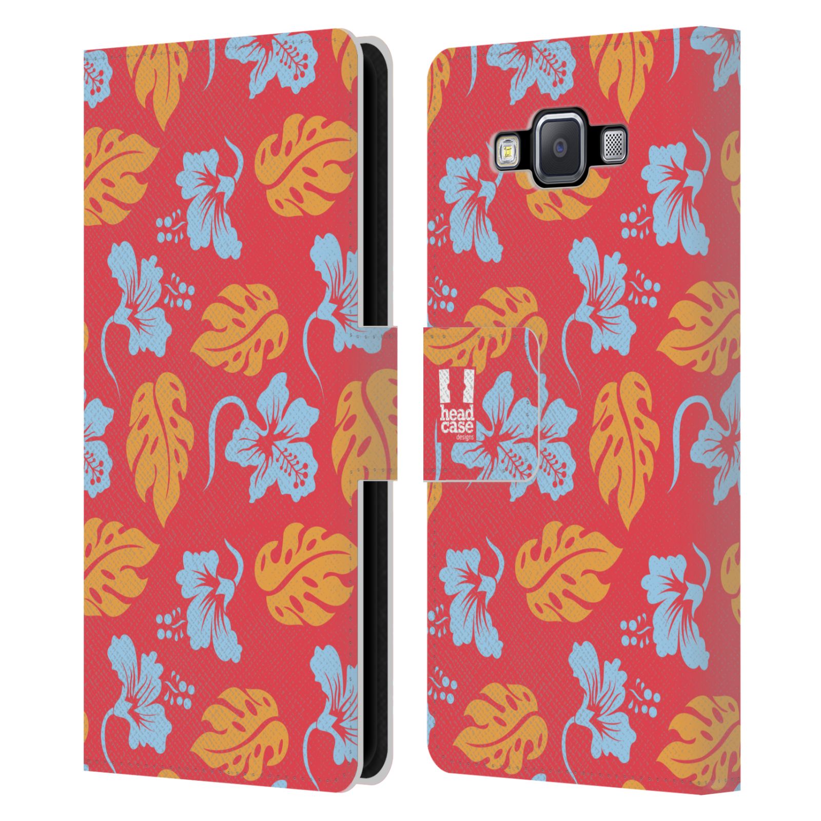 HEAD CASE Flipové pouzdro pro mobil Samsung Galaxy A5 Havajský vzor listy růžová