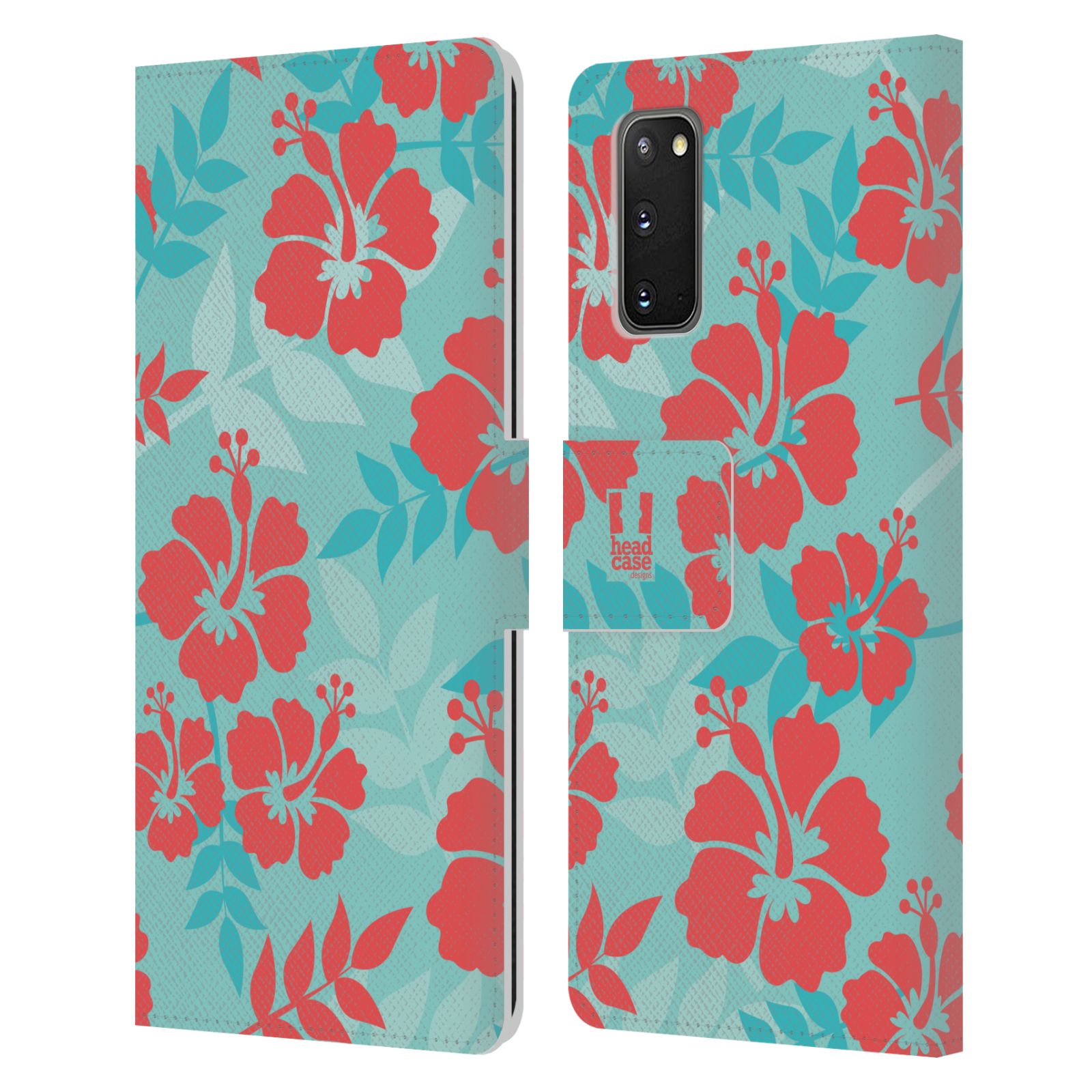 Pouzdro na mobil Samsung Galaxy S20 Havajský vzor Ibišek květ modrá a růžová