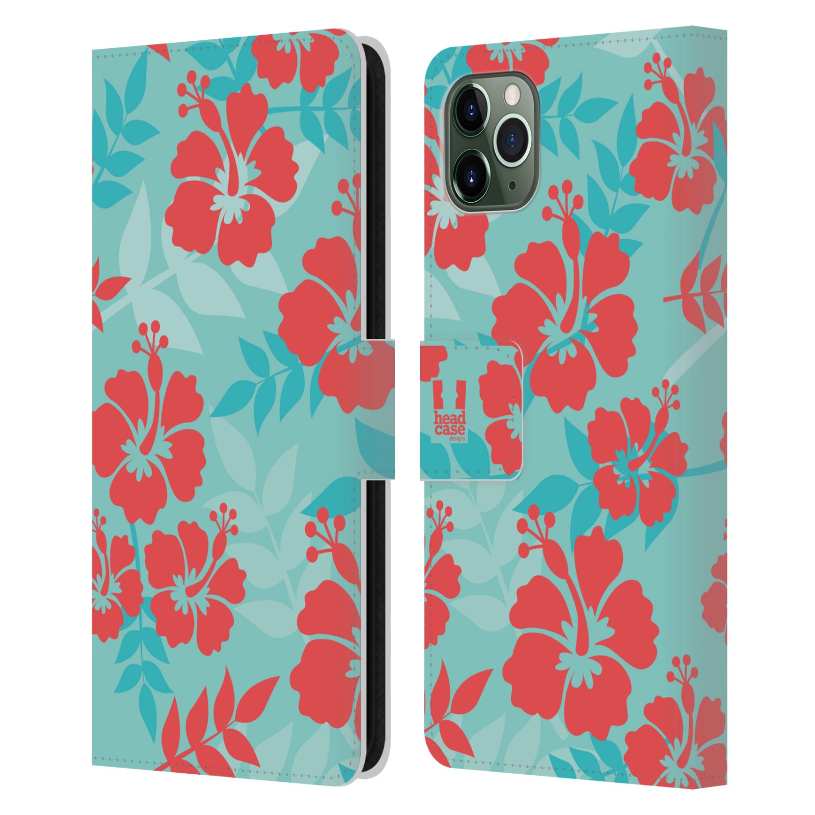 Pouzdro na mobil Apple Iphone 11 PRO MAX Havajský vzor Ibišek květ modrá a růžová