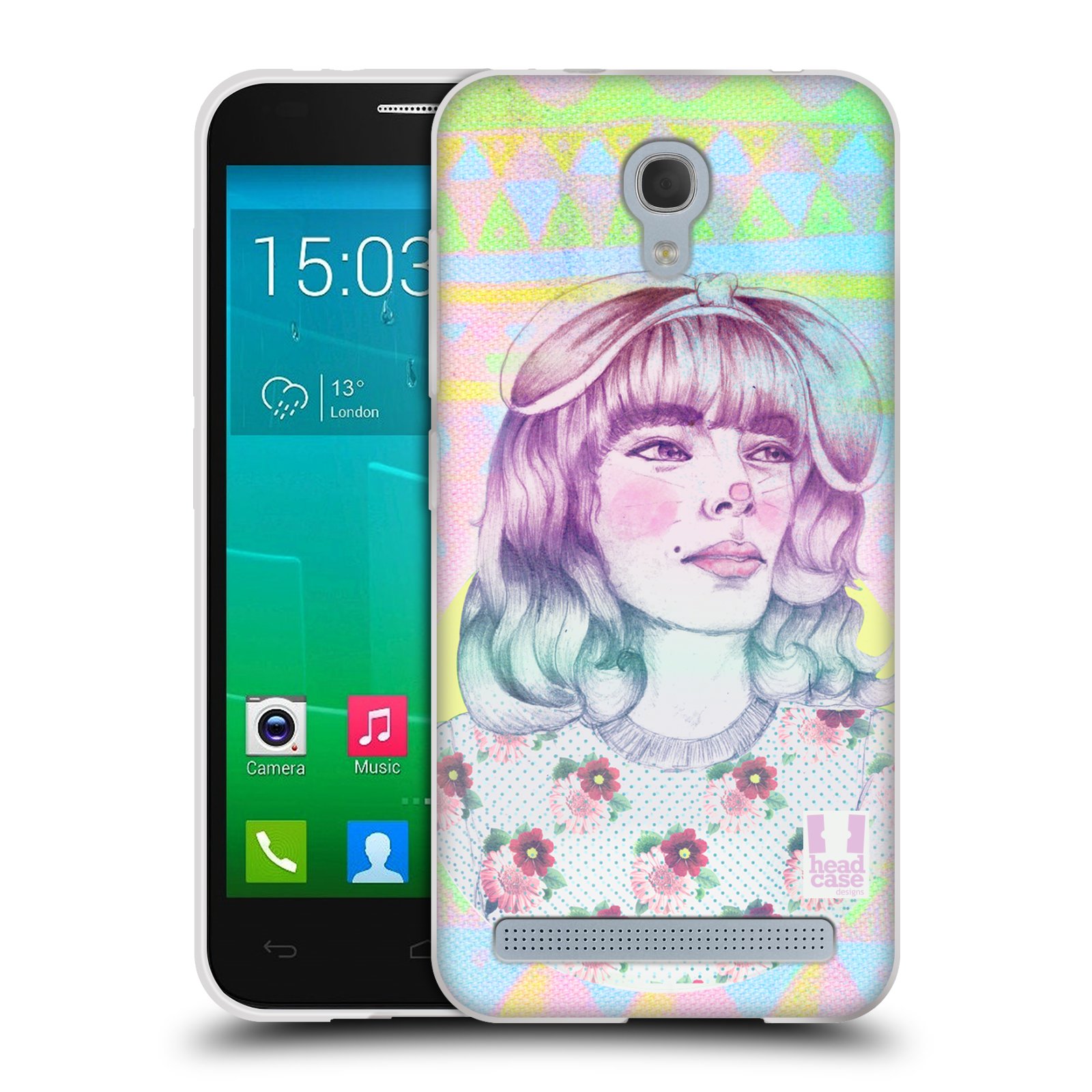 HEAD CASE silikonový obal na mobil Alcatel Idol 2 MINI S 6036Y vzor Děvče zvířecí tématika zajíček
