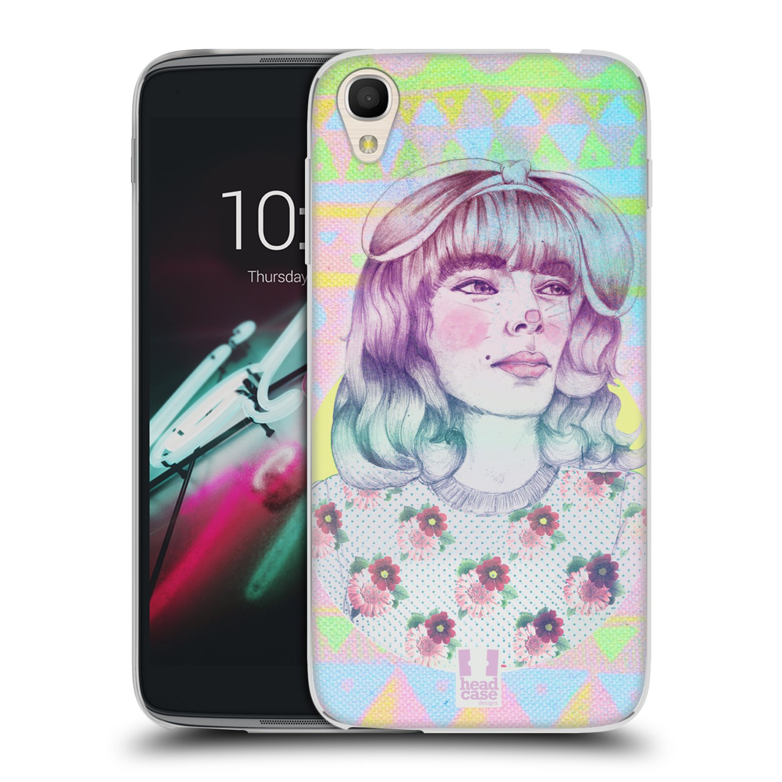 HEAD CASE silikonový obal na mobil Alcatel Idol 3 OT-6039Y (4.7) vzor Děvče zvířecí tématika zajíček