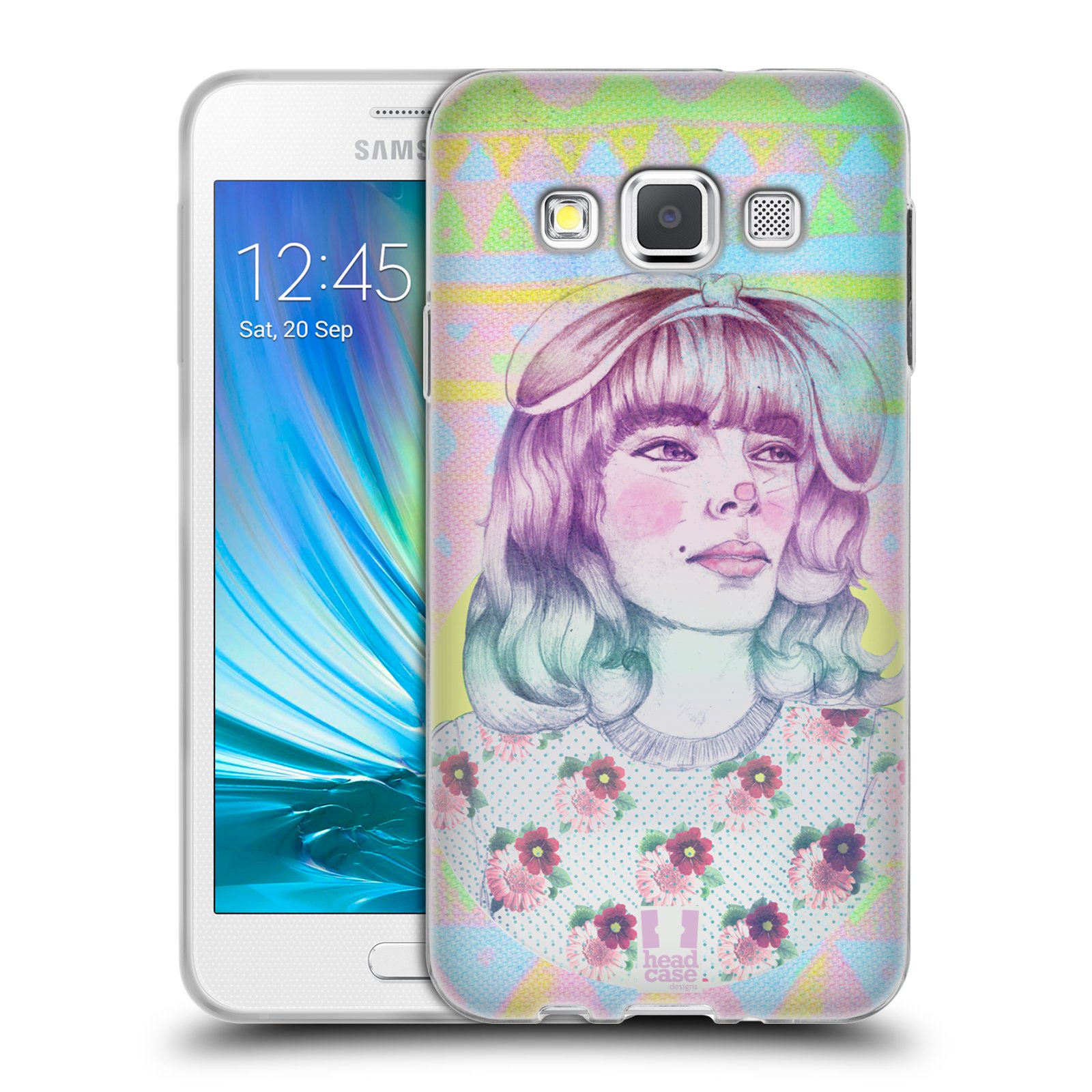 HEAD CASE silikonový obal na mobil Samsung Galaxy A3 vzor Děvče zvířecí tématika zajíček