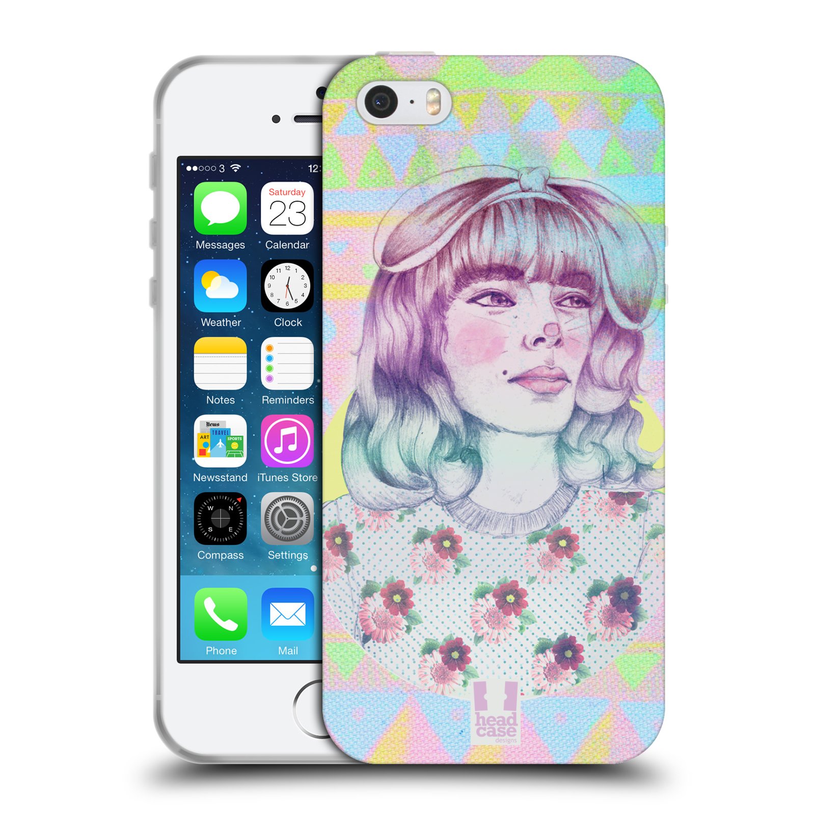 HEAD CASE silikonový obal na mobil Apple Iphone 5/5S vzor Děvče zvířecí tématika zajíček