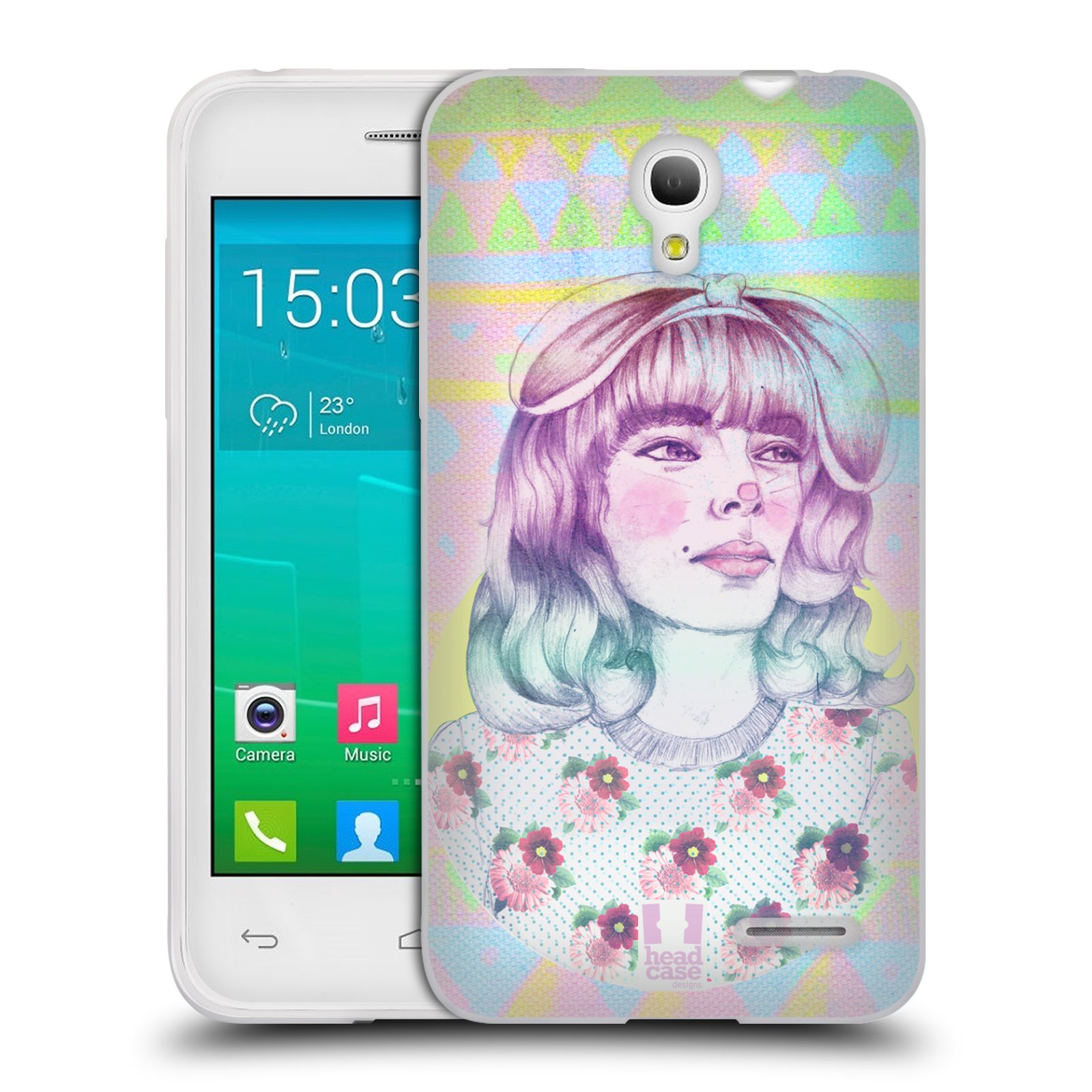 HEAD CASE silikonový obal na mobil Alcatel POP S3 OT-5050Y vzor Děvče zvířecí tématika zajíček