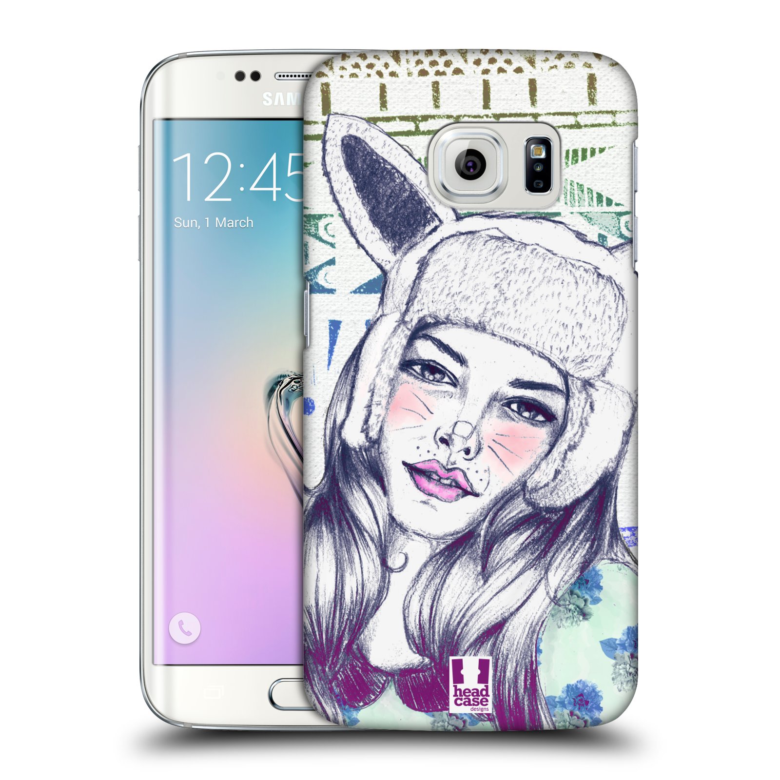 HEAD CASE plastový obal na mobil SAMSUNG Galaxy S6 EDGE (G9250, G925, G925F) vzor Děvče zvířecí tématika zajíček čepka