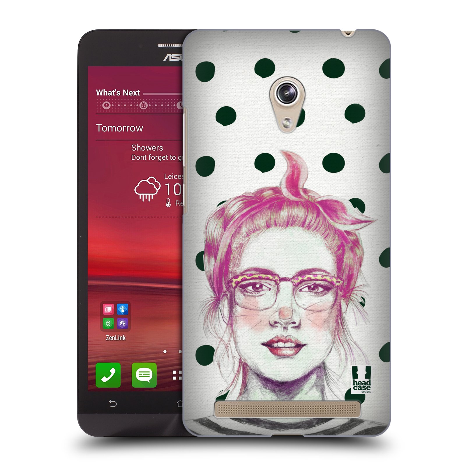 HEAD CASE plastový obal na mobil Asus Zenfone 6 vzor Děvče zvířecí tématika zajíček puntíky