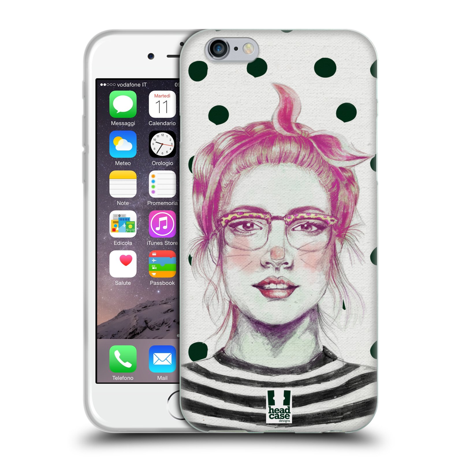 HEAD CASE silikonový obal na mobil Apple Iphone 6/6S vzor Děvče zvířecí tématika zajíček puntíky