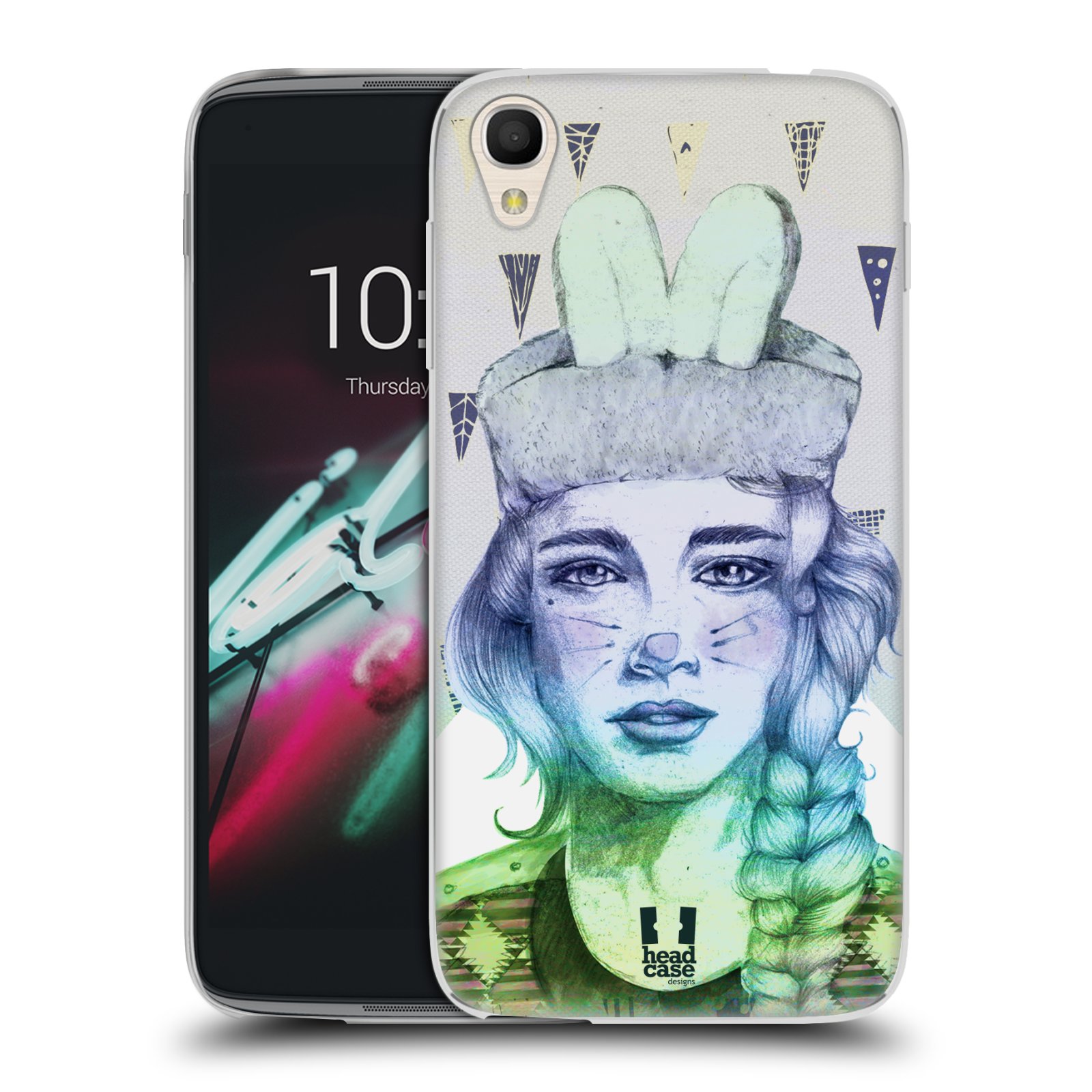 HEAD CASE silikonový obal na mobil Alcatel Idol 3 OT-6039Y (4.7) vzor Děvče zvířecí tématika zajíček triangl