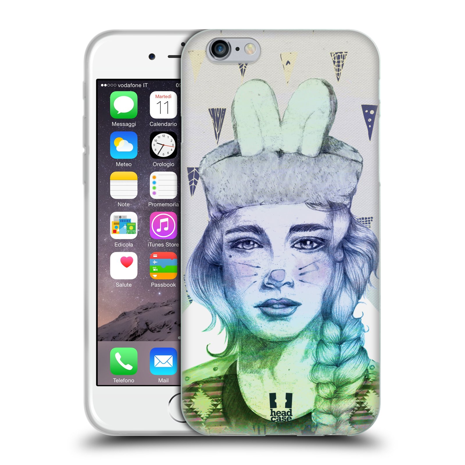 HEAD CASE silikonový obal na mobil Apple Iphone 6/6S vzor Děvče zvířecí tématika zajíček triangl
