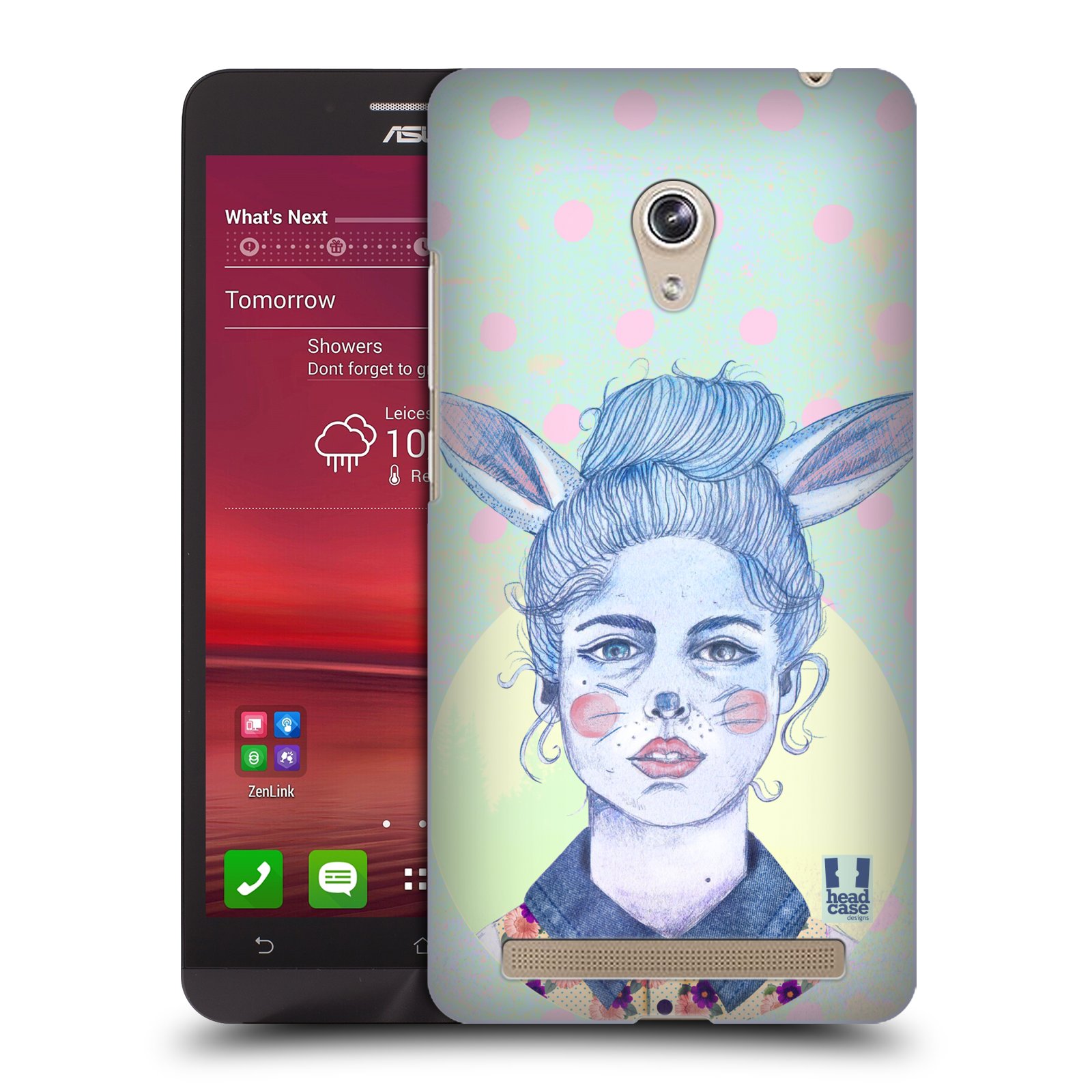 HEAD CASE plastový obal na mobil Asus Zenfone 6 vzor Děvče zvířecí tématika zajíček zima