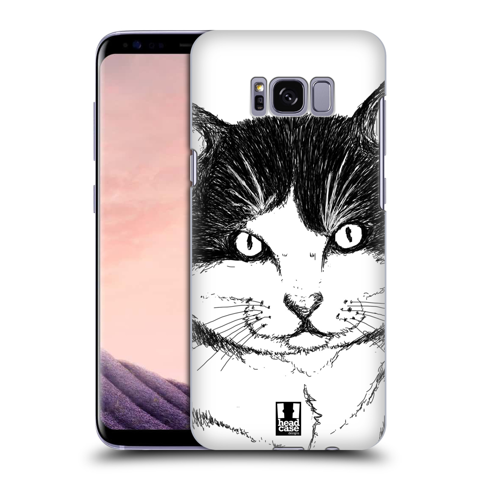 HEAD CASE plastový obal na mobil Samsung Galaxy S8 vzor Kreslená zvířátka černá a bílá kočka