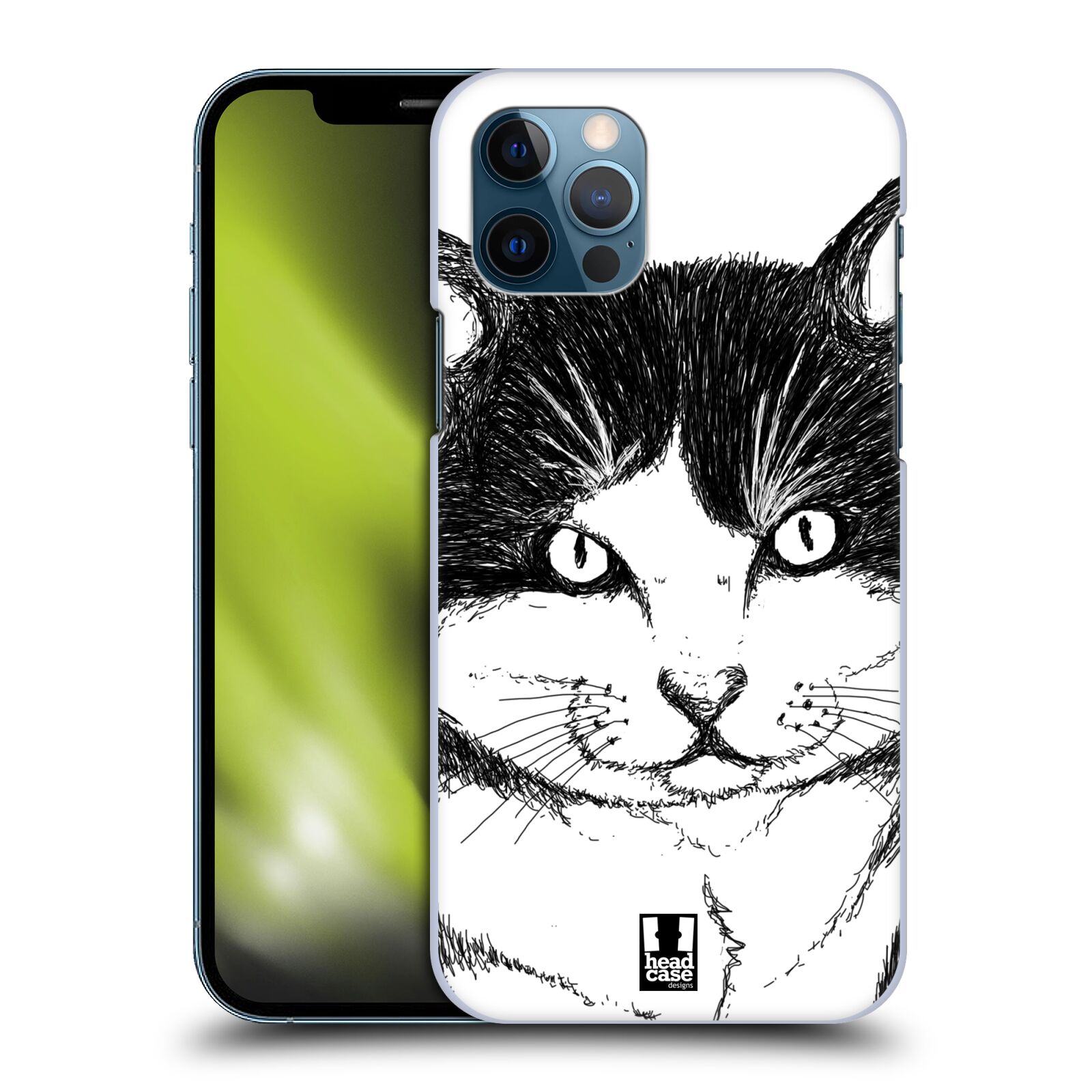 HEAD CASE plastový obal na mobil Apple Iphone 12 / Iphone 12 PRO vzor Kreslená zvířátka černá a bílá kočka