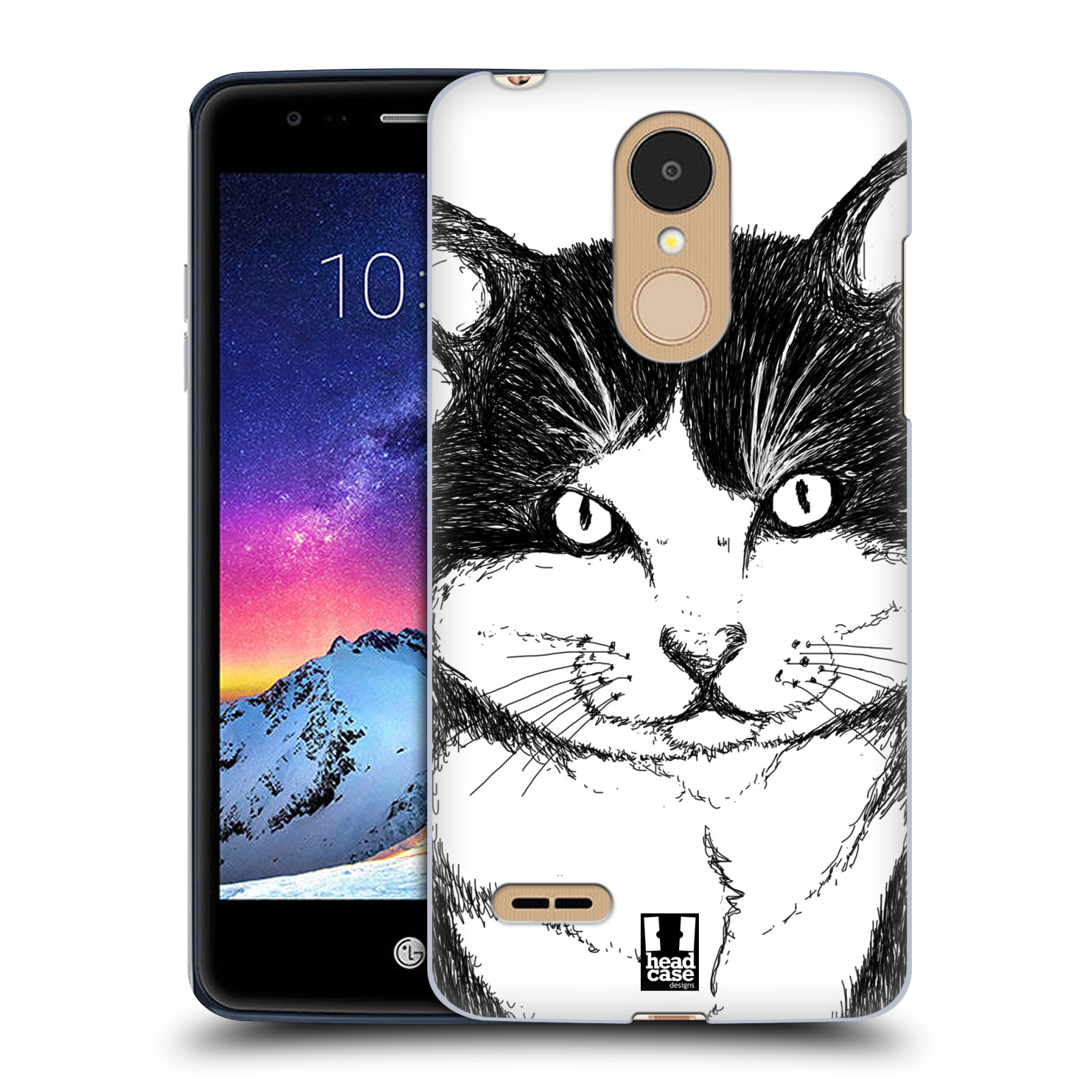 HEAD CASE plastový obal na mobil LG K9 / K8 2018 vzor Kreslená zvířátka černá a bílá kočka