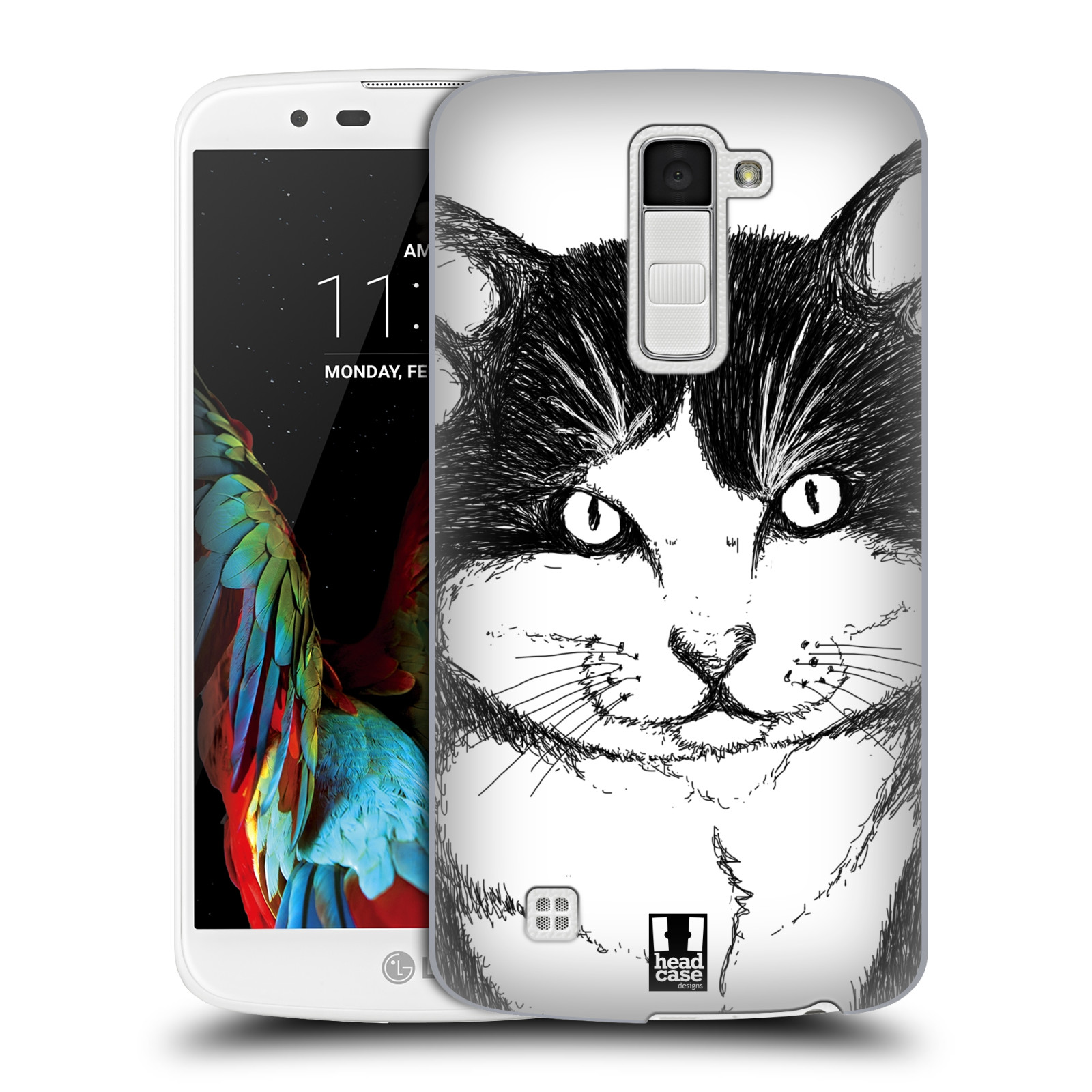 HEAD CASE plastový obal na mobil LG K10 vzor Kreslená zvířátka černá a bílá kočka