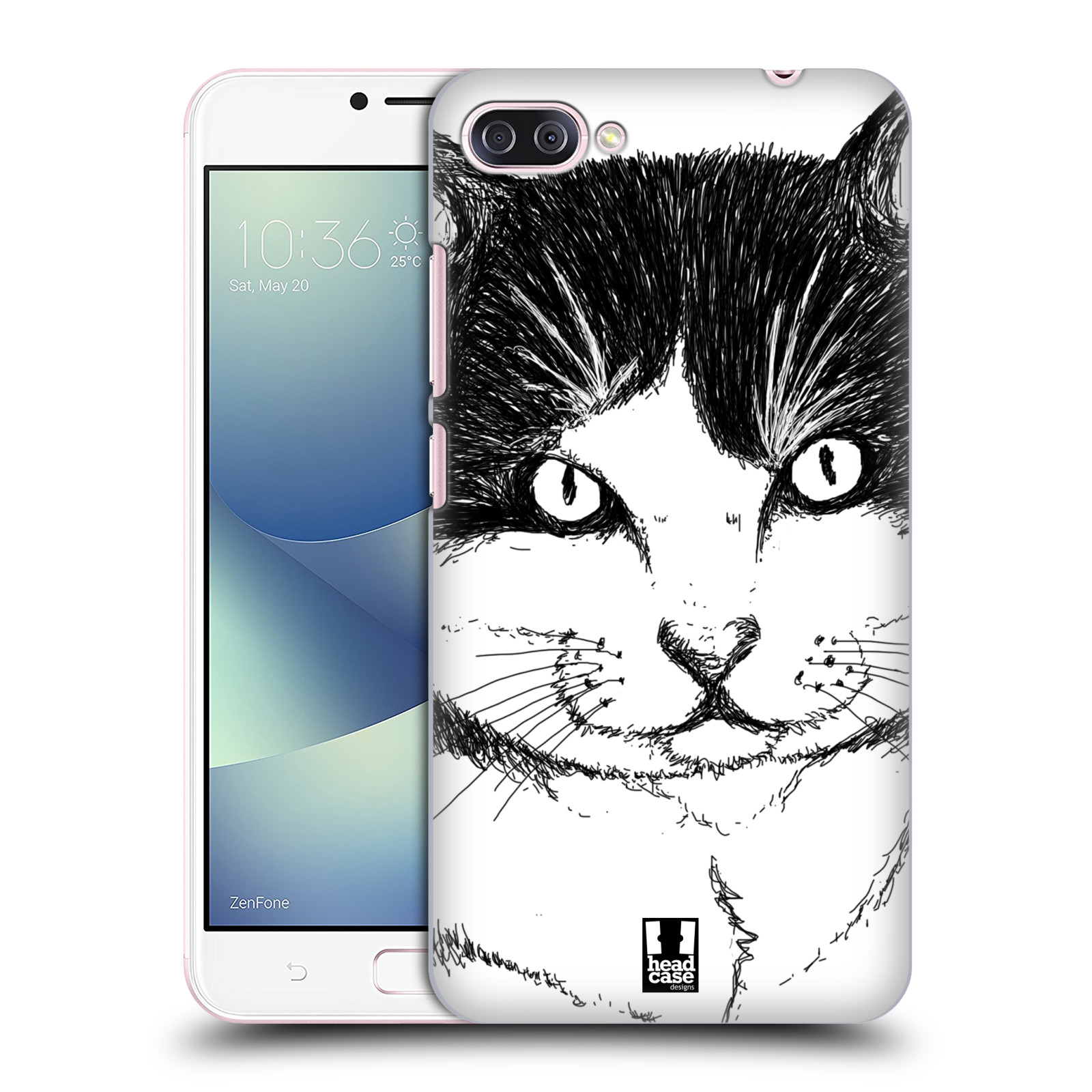 HEAD CASE plastový obal na mobil Asus Zenfone 4 MAX ZC554KL vzor Kreslená zvířátka černá a bílá kočka