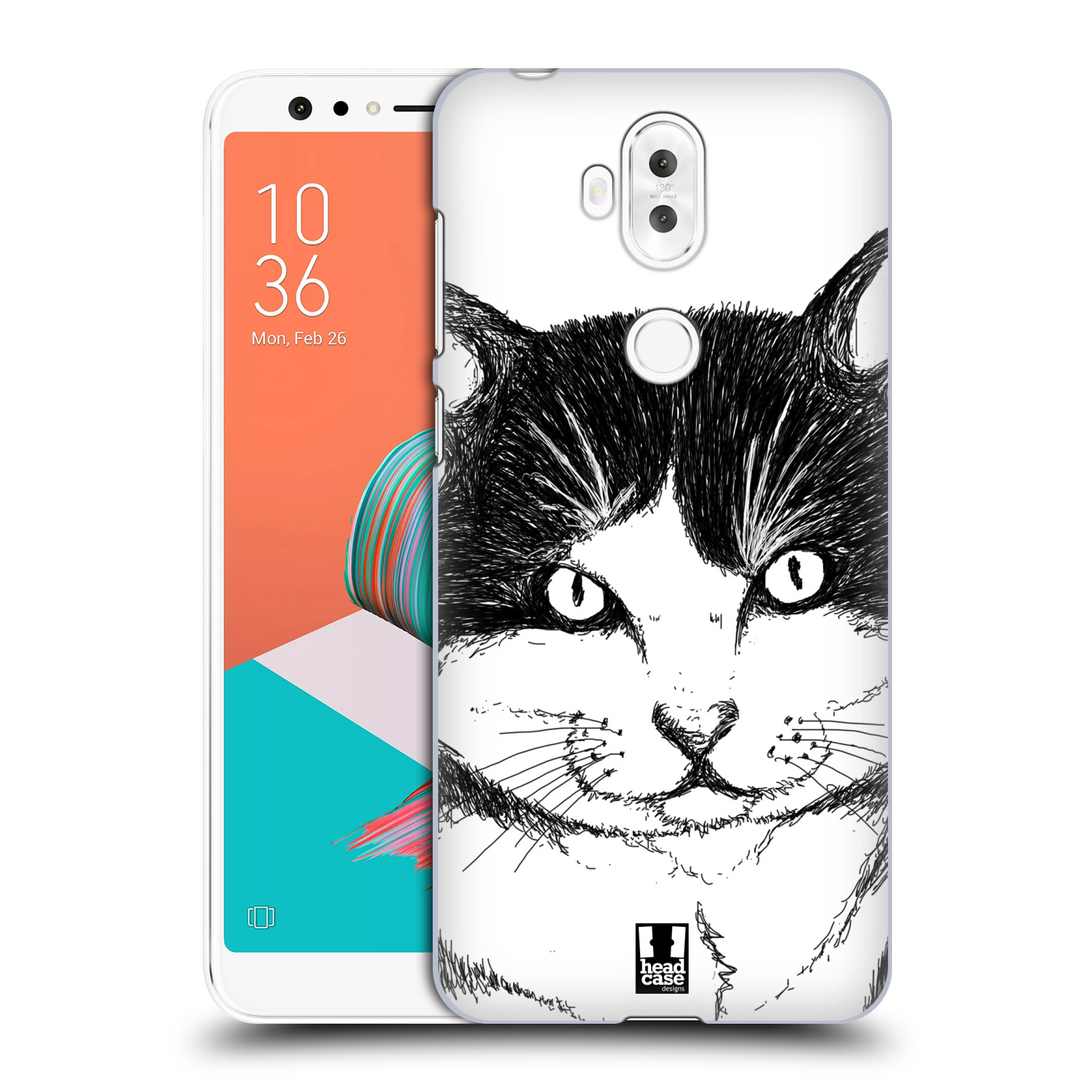 HEAD CASE plastový obal na mobil Asus Zenfone 5 LITE ZC600KL vzor Kreslená zvířátka černá a bílá kočka