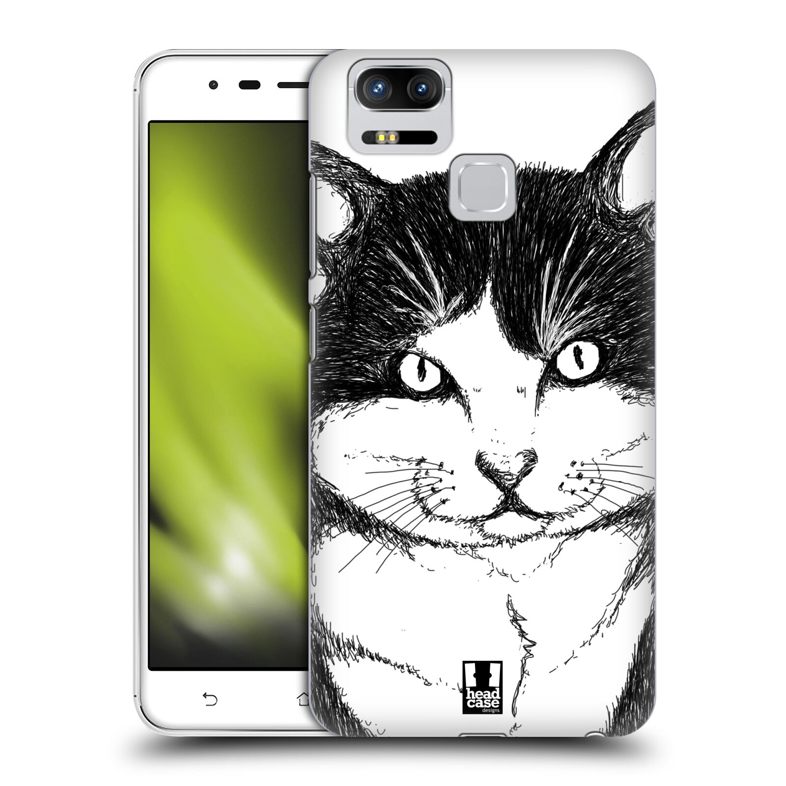 HEAD CASE plastový obal na mobil Asus Zenfone 3 Zoom ZE553KL vzor Kreslená zvířátka černá a bílá kočka