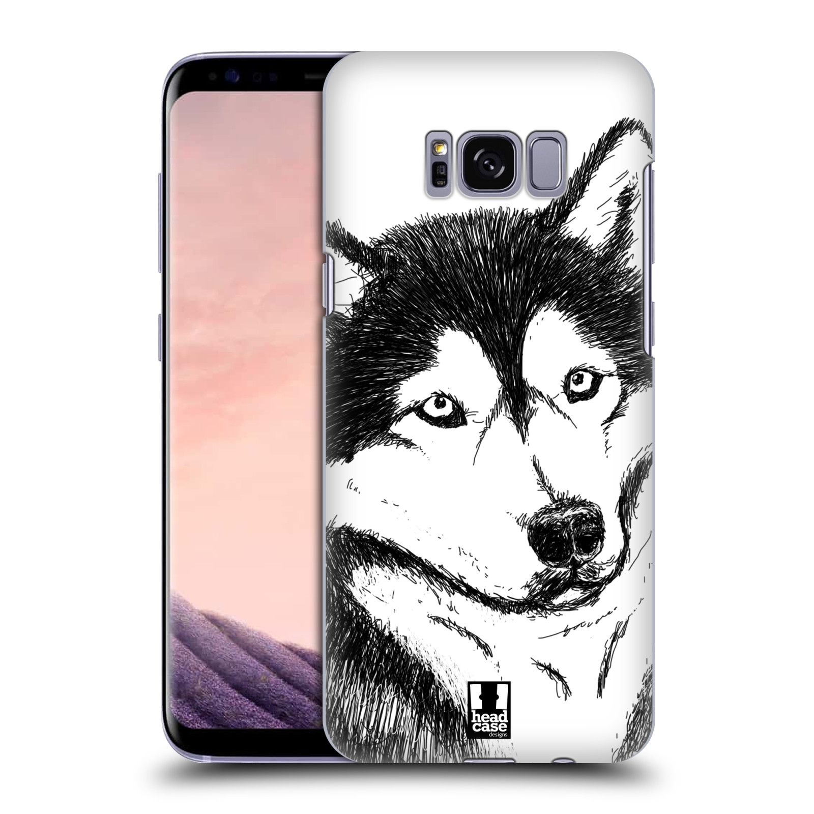 HEAD CASE plastový obal na mobil Samsung Galaxy S8 vzor Kreslená zvířátka černá a bílá pes husky