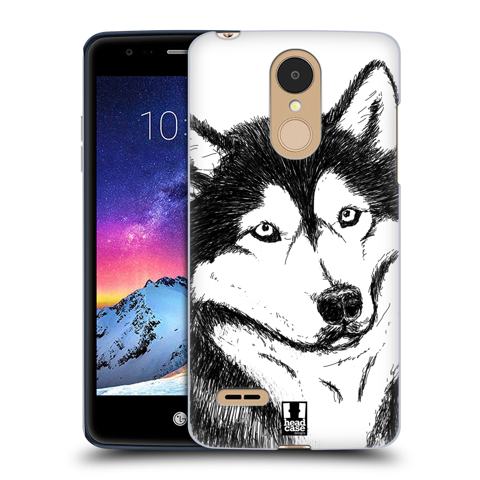 HEAD CASE plastový obal na mobil LG K9 / K8 2018 vzor Kreslená zvířátka černá a bílá pes husky