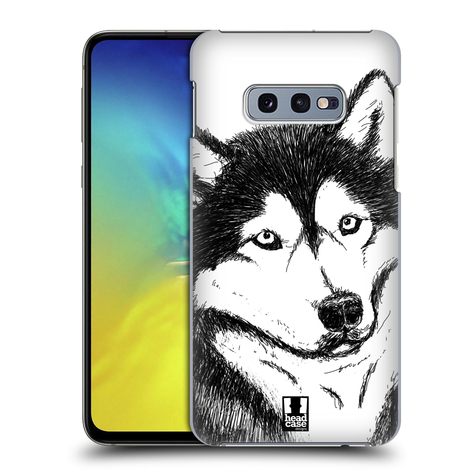 Pouzdro na mobil Samsung Galaxy S10e - HEAD CASE - vzor Kreslená zvířátka černá a bílá pes husky