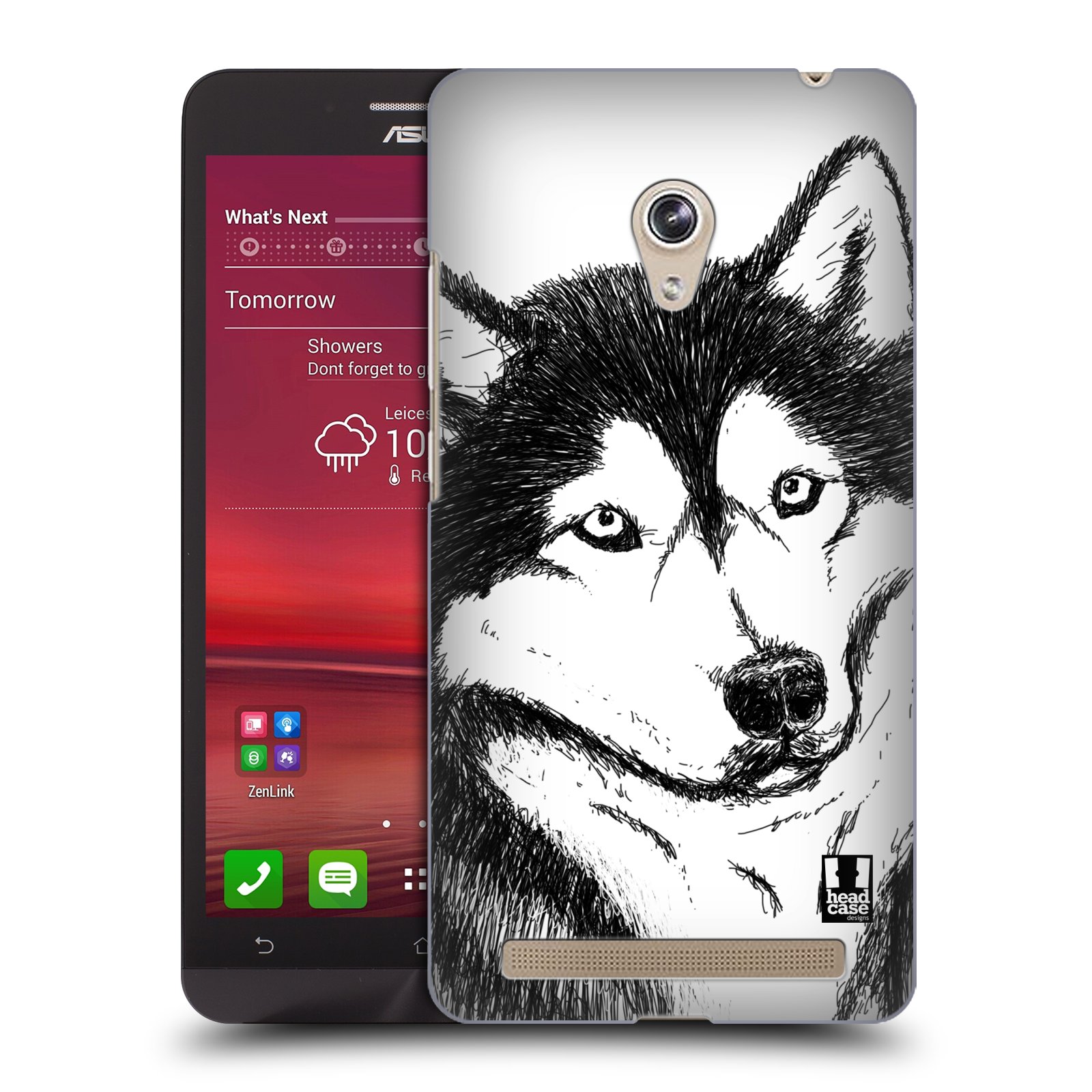 HEAD CASE plastový obal na mobil Asus Zenfone 6 vzor Kreslená zvířátka černá a bílá pes husky