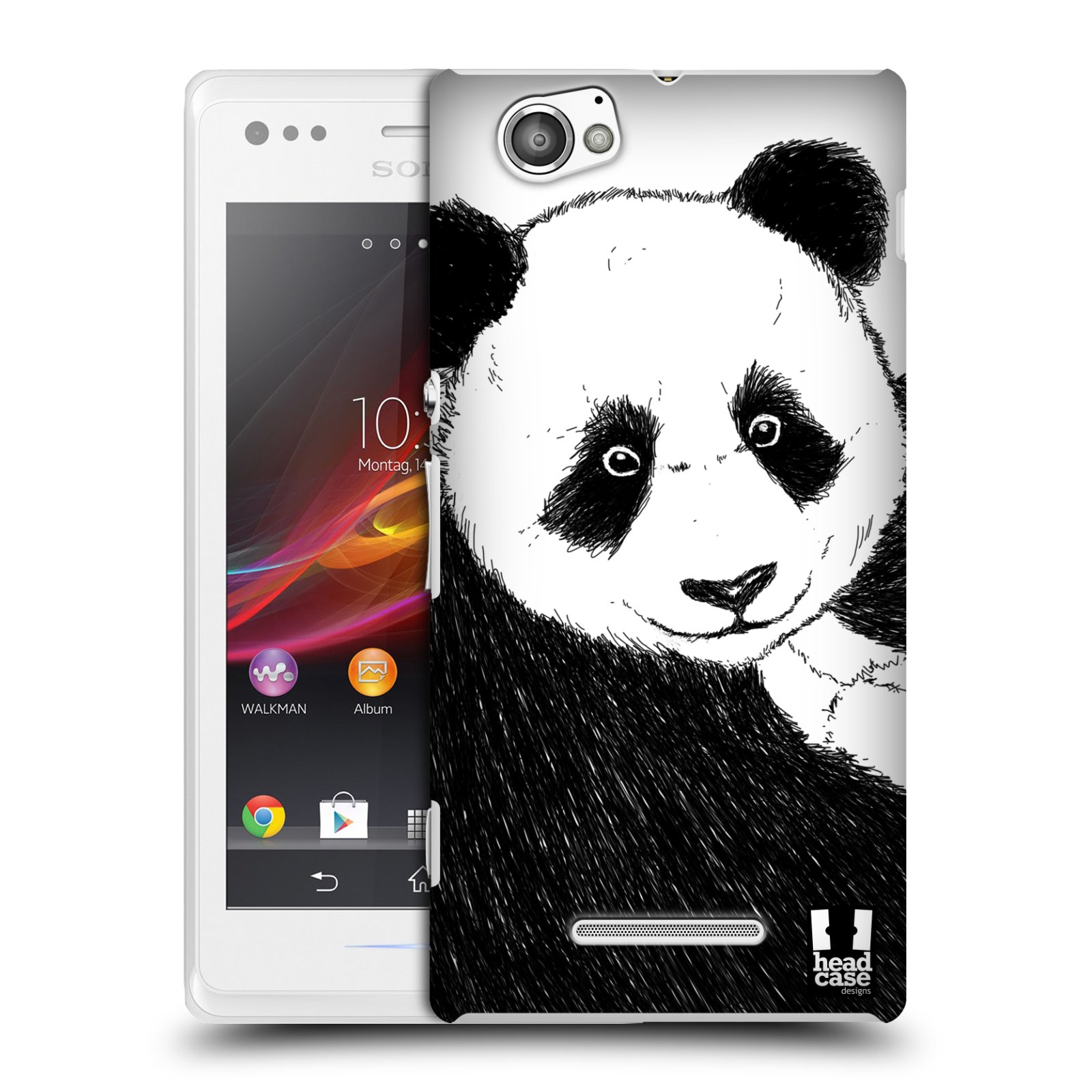 HEAD CASE plastový obal na mobil Sony Xperia M vzor Kreslená zvířátka černá a bílá panda
