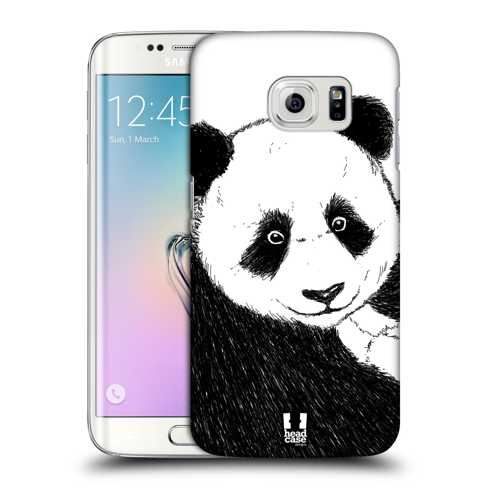 HEAD CASE plastový obal na mobil SAMSUNG Galaxy S6 EDGE (G9250, G925, G925F) vzor Kreslená zvířátka černá a bílá panda