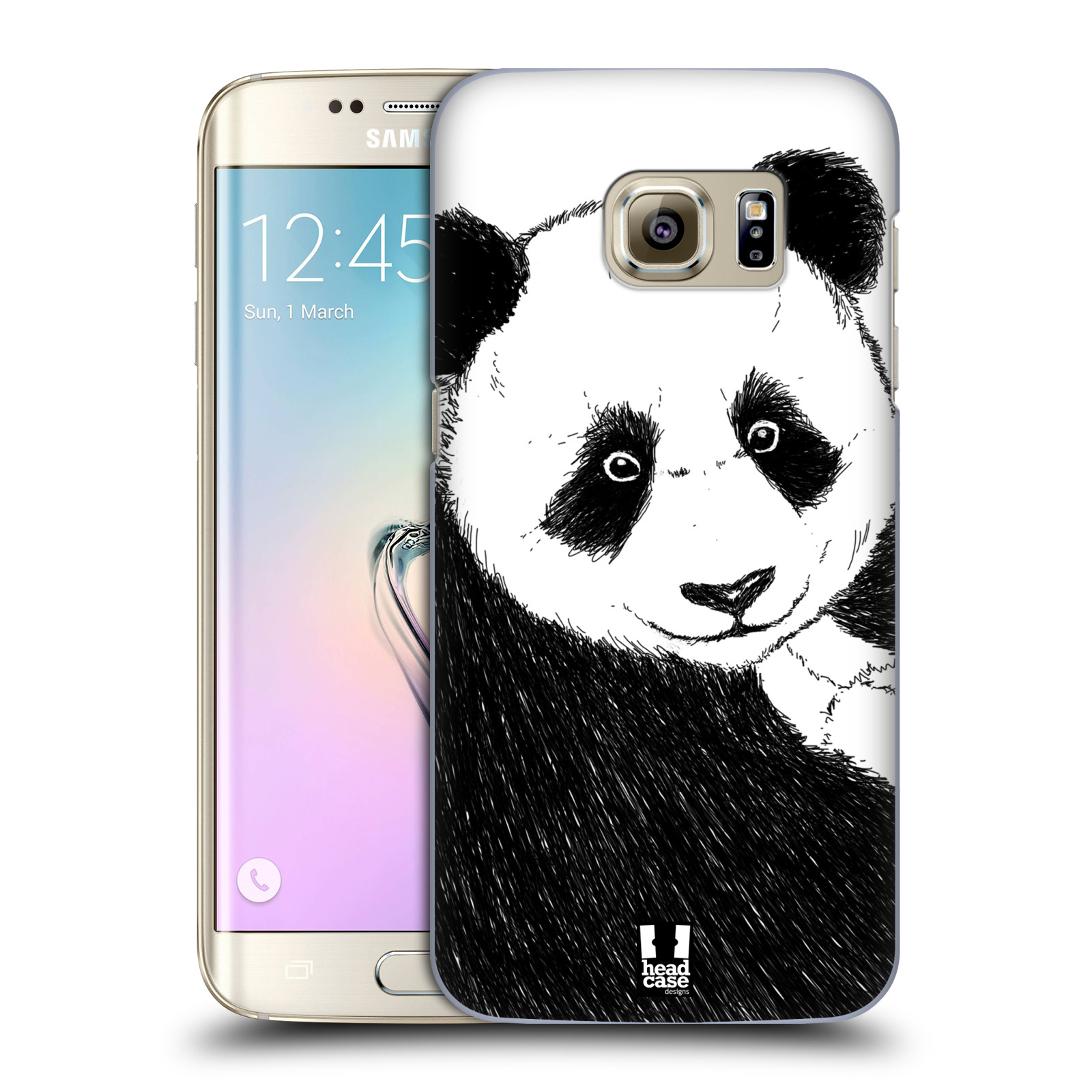 HEAD CASE plastový obal na mobil SAMSUNG GALAXY S7 EDGE vzor Kreslená zvířátka černá a bílá panda