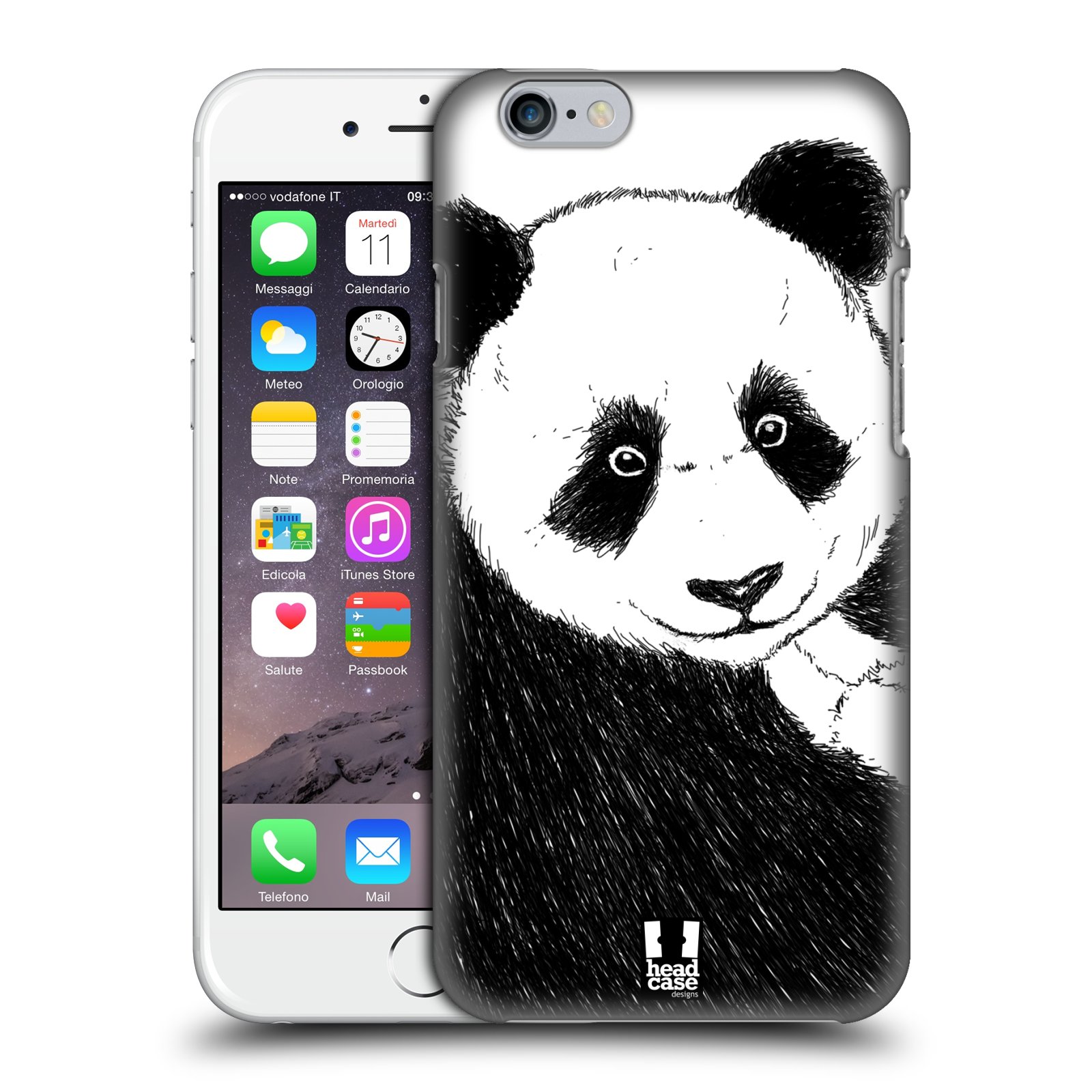 Plastové pouzdro pro mobil Apple Iphone 6/6S vzor Kreslená zvířátka černá a bílá panda