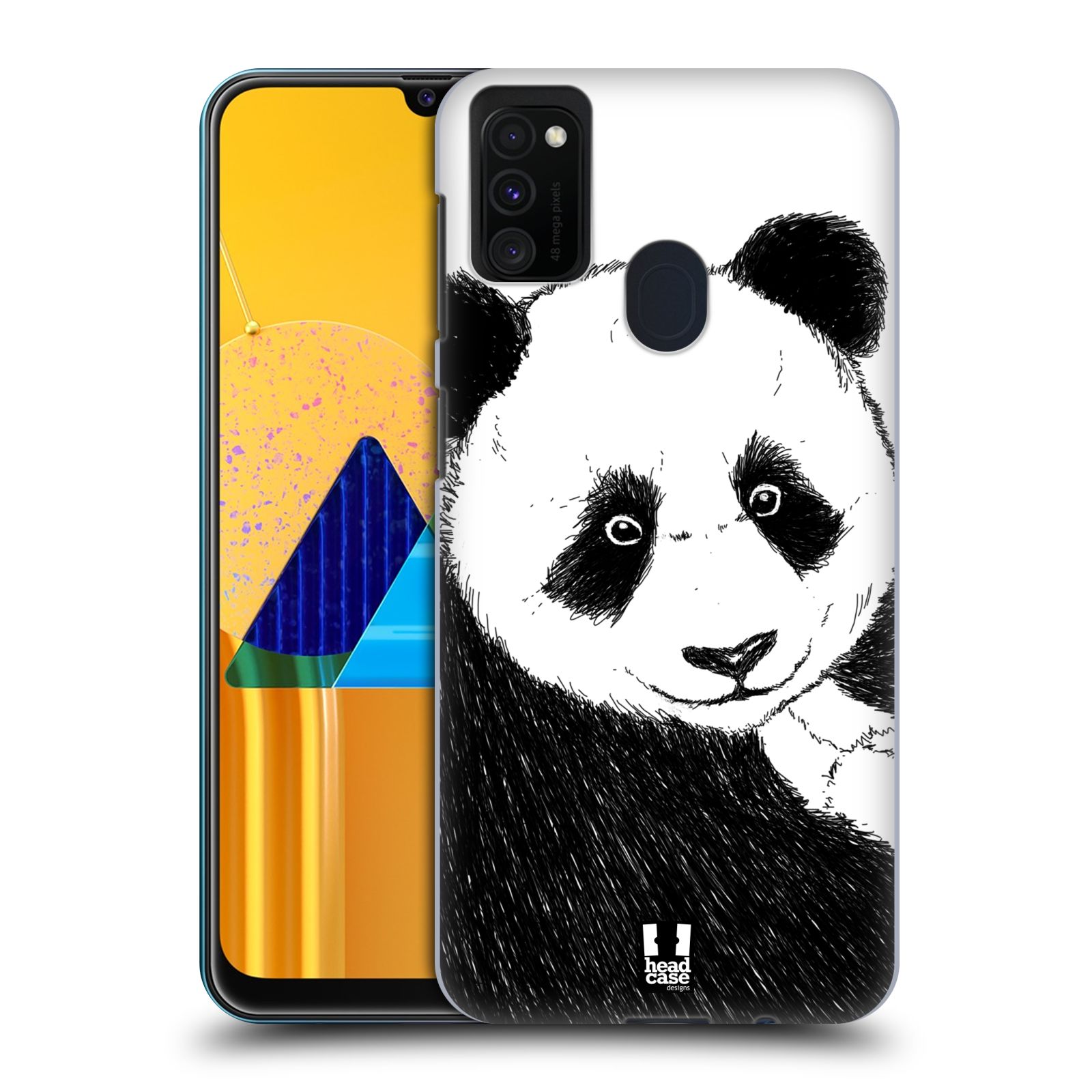 Zadní kryt na mobil Samsung Galaxy M21 vzor Kreslená zvířátka černá a bílá panda