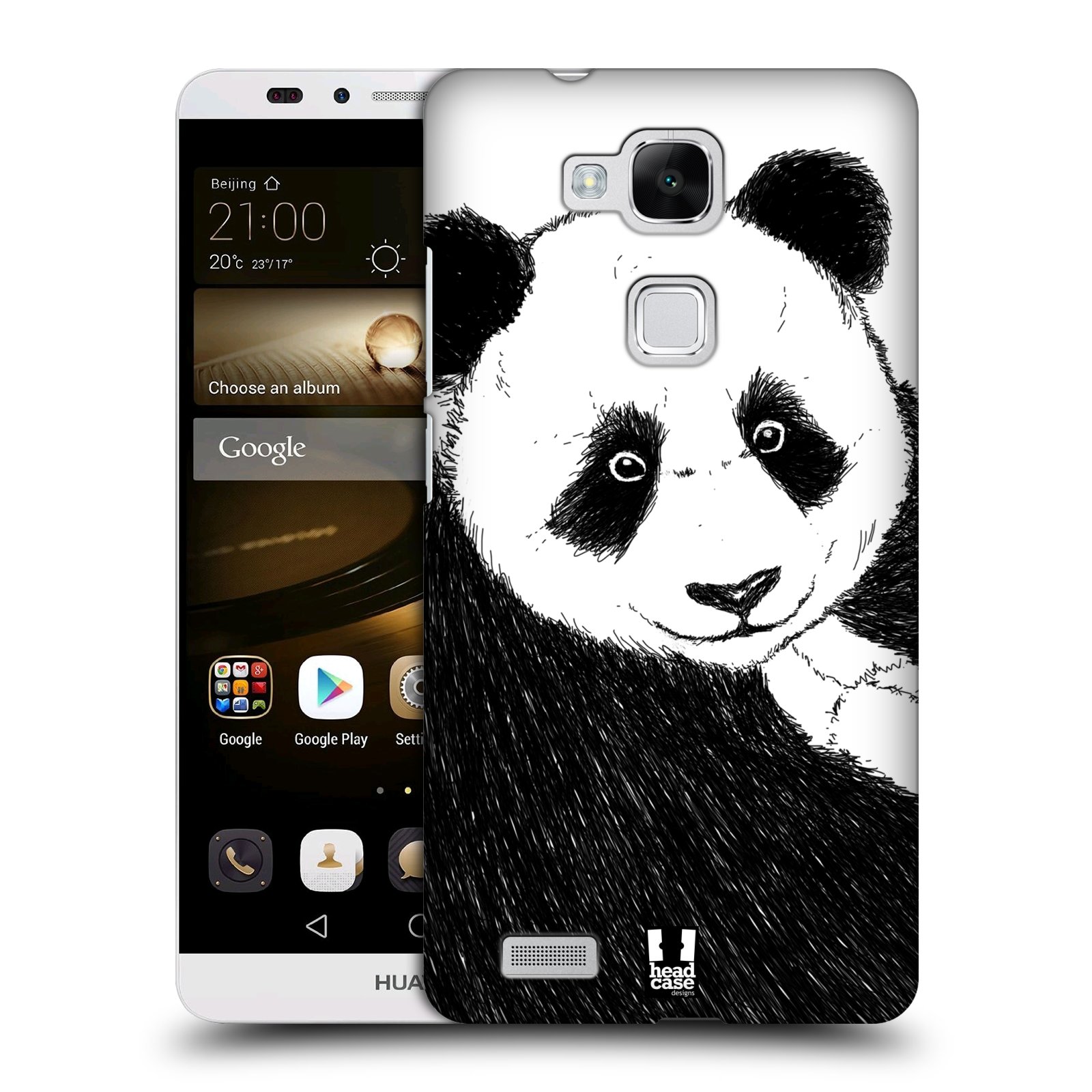 HEAD CASE plastový obal na mobil Huawei Mate 7 vzor Kreslená zvířátka černá a bílá panda