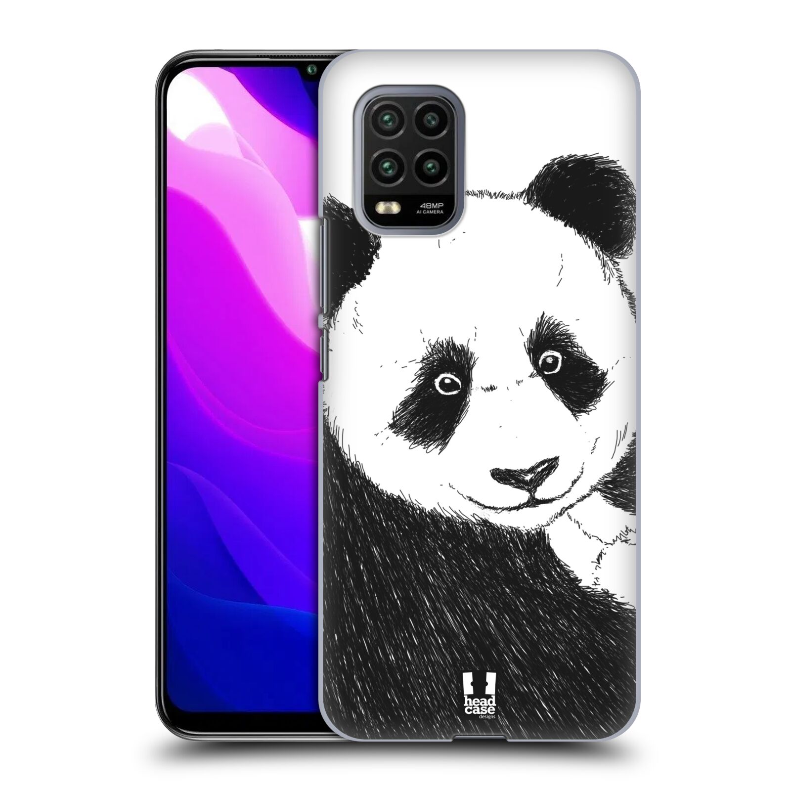 Zadní kryt, obal na mobil Xiaomi Mi 10 LITE vzor Kreslená zvířátka černá a bílá panda