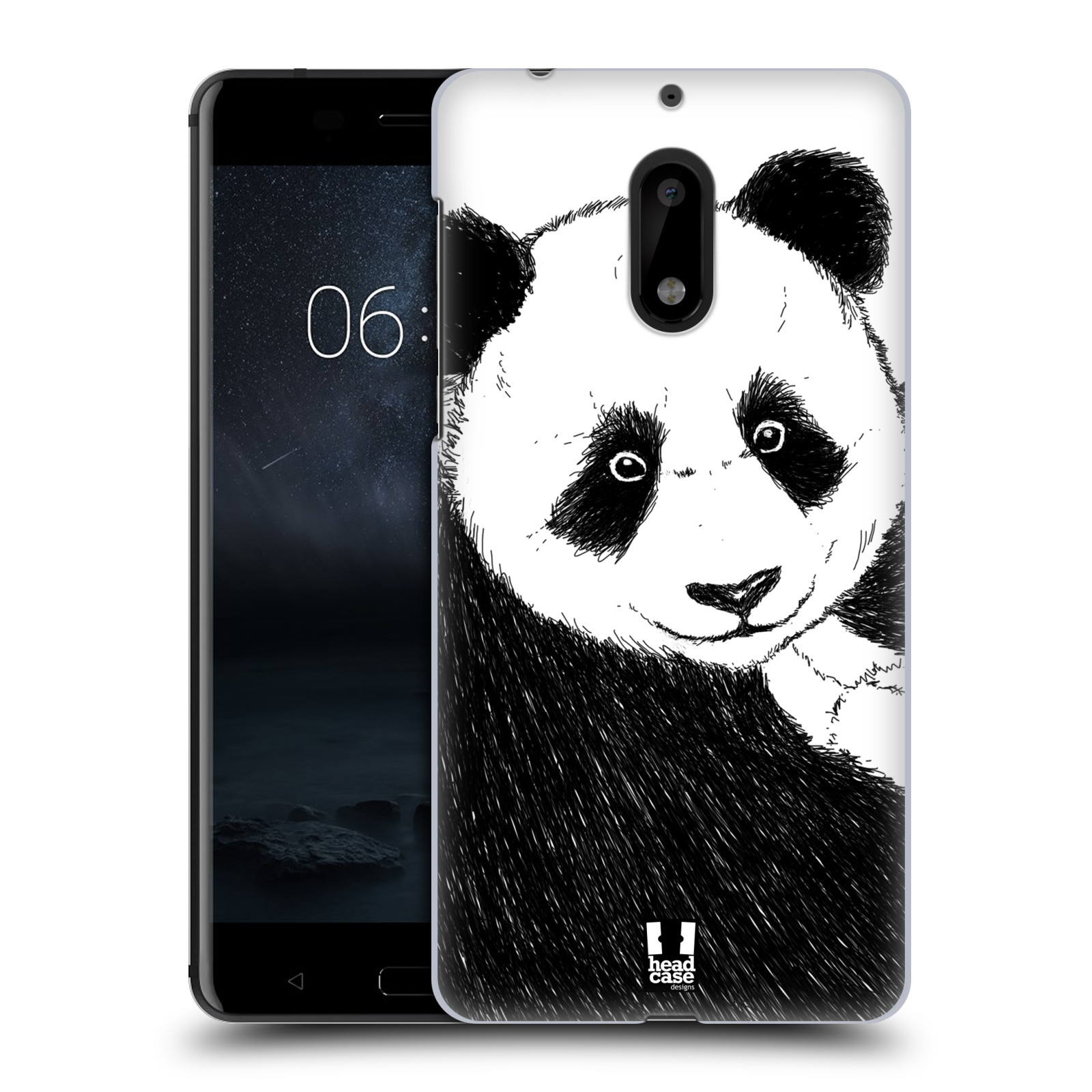 HEAD CASE plastový obal na mobil Nokia 6 vzor Kreslená zvířátka černá a bílá panda