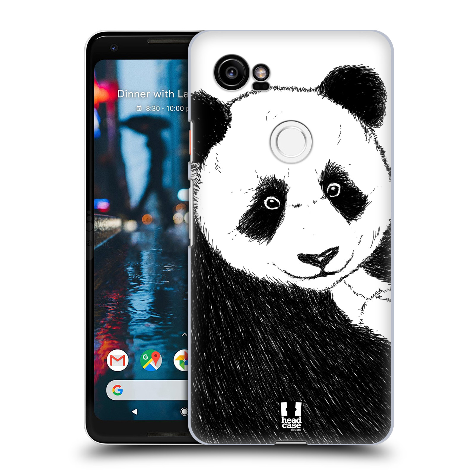 HEAD CASE plastový obal na mobil Google Pixel 2 XL vzor Kreslená zvířátka černá a bílá panda