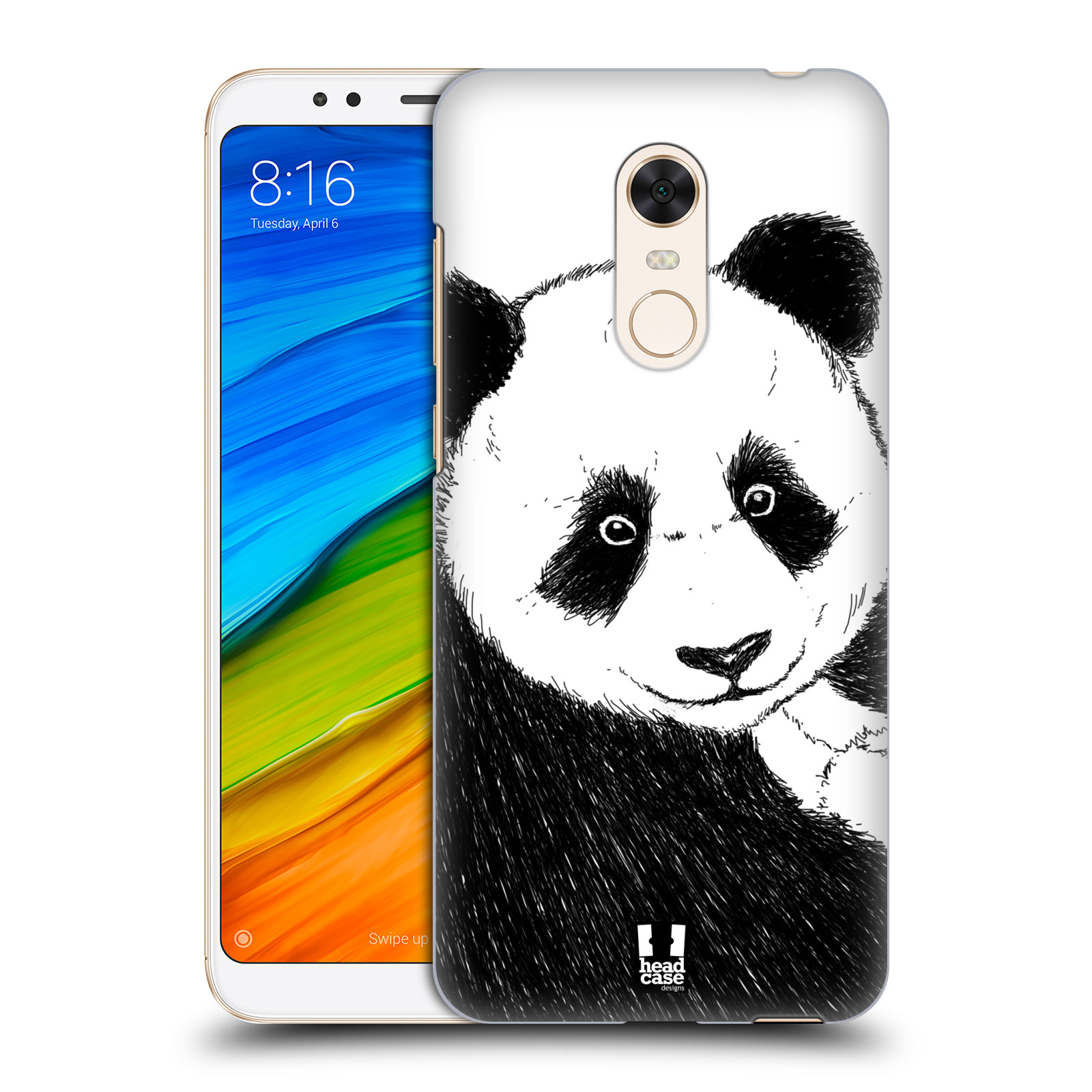 HEAD CASE plastový obal na mobil Xiaomi Redmi 5 PLUS vzor Kreslená zvířátka černá a bílá panda