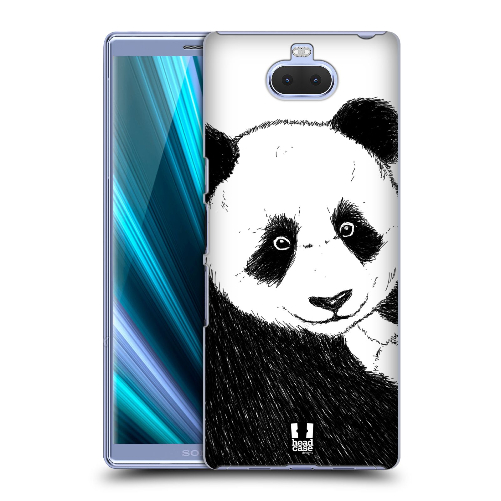 Pouzdro na mobil Sony Xperia 10 - Head Case - vzor Kreslená zvířátka černá a bílá panda