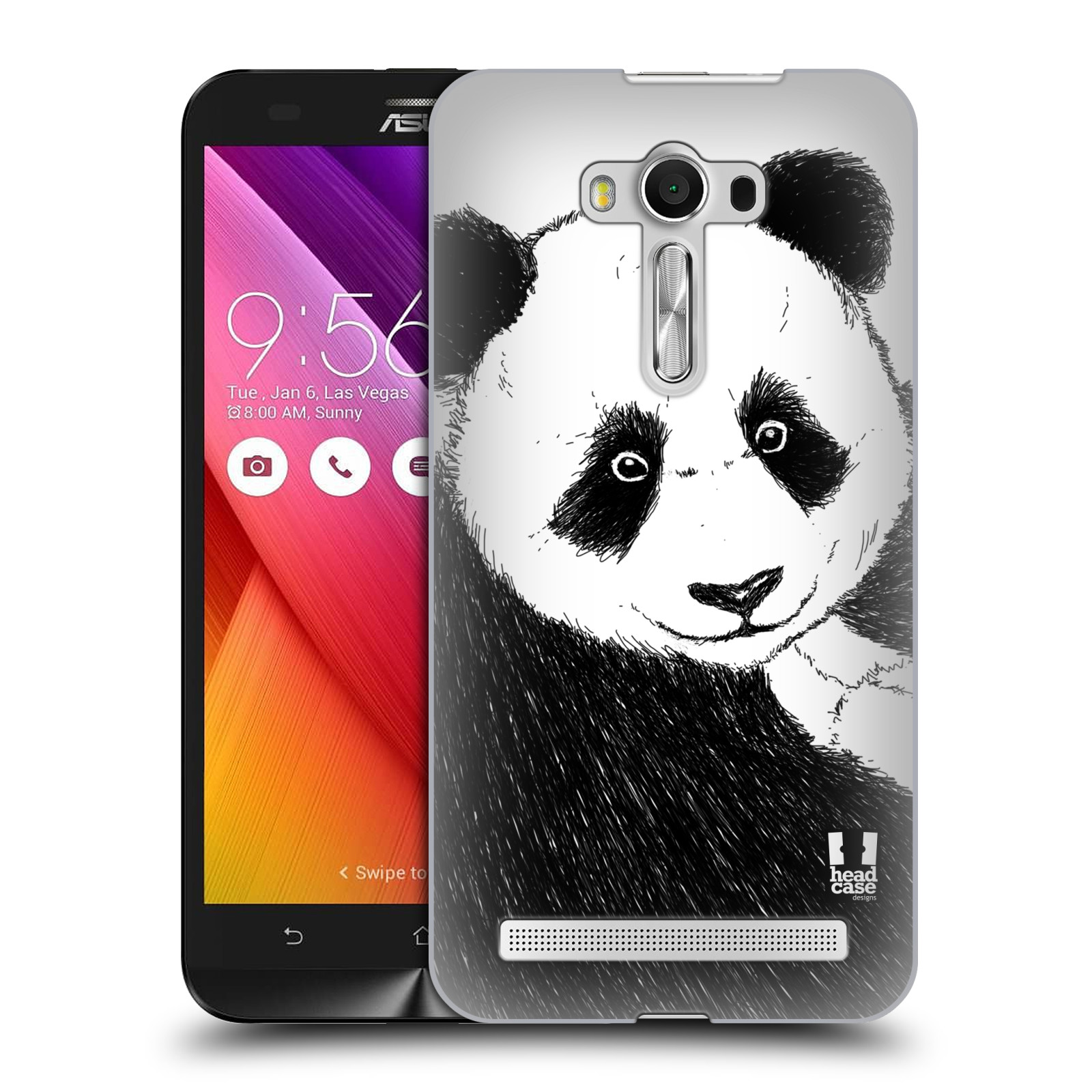 HEAD CASE plastový obal na mobil Asus Zenfone 2 LASER (5,5 displej ZE550KL) vzor Kreslená zvířátka černá a bílá panda