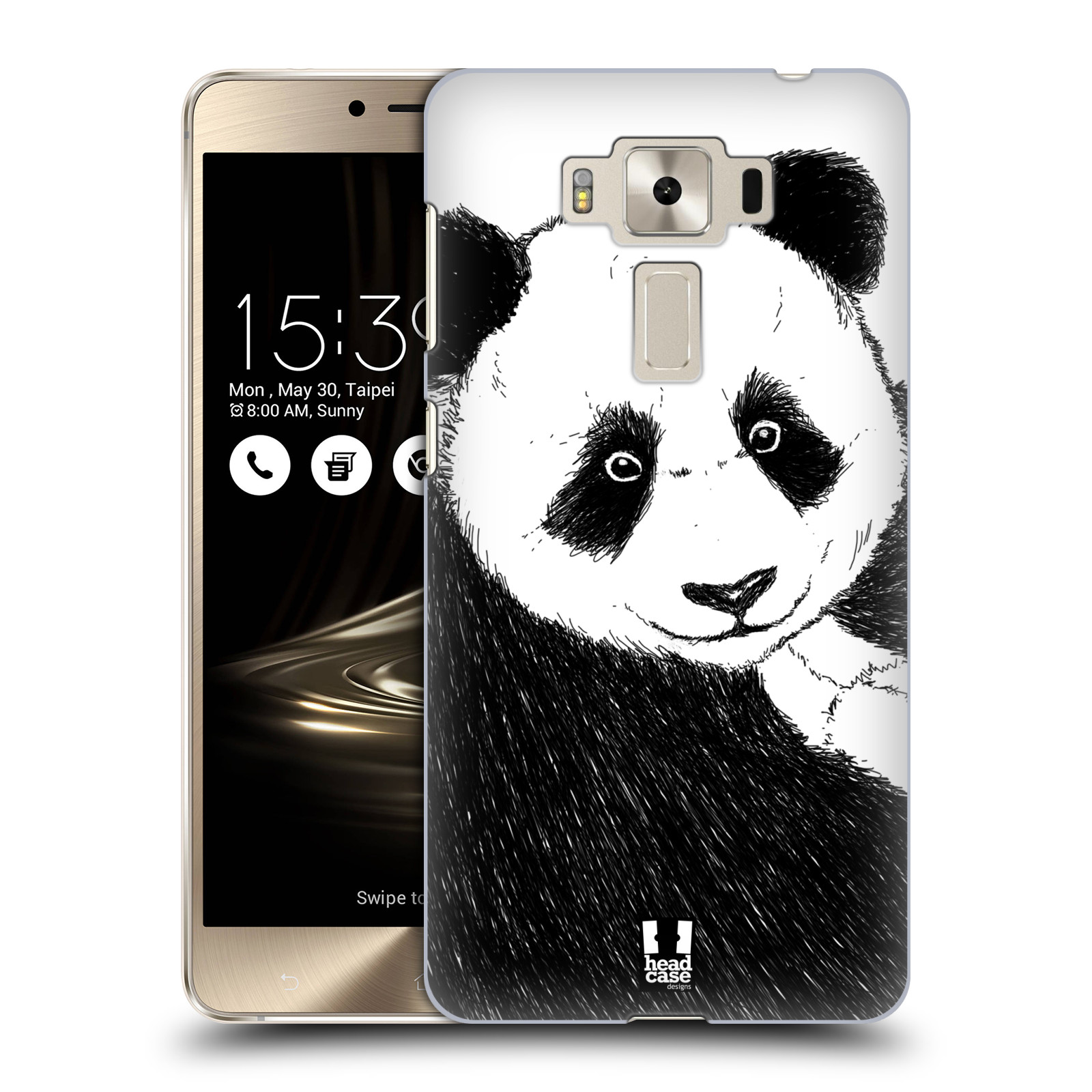HEAD CASE plastový obal na mobil Asus Zenfone 3 DELUXE ZS550KL vzor Kreslená zvířátka černá a bílá panda