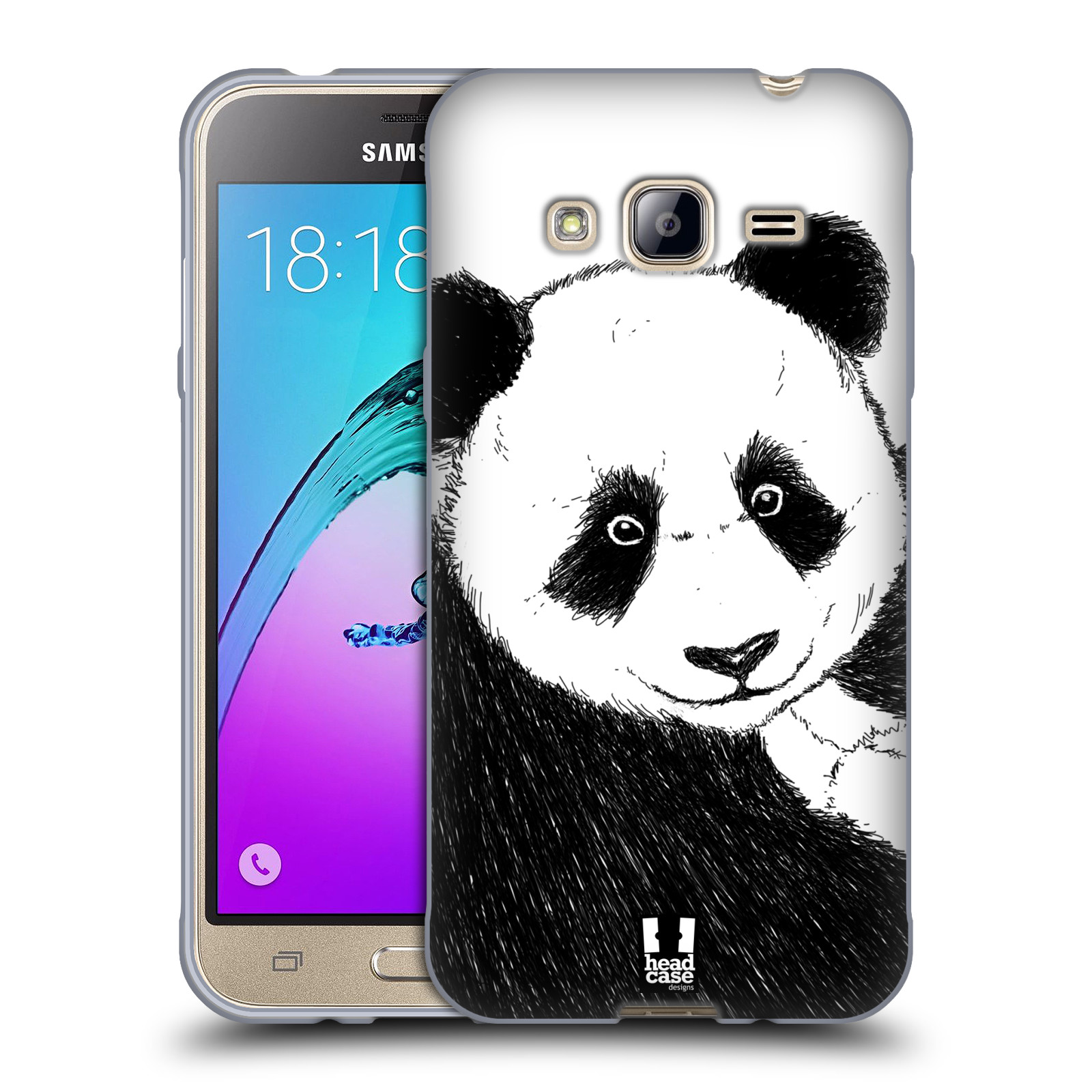 HEAD CASE silikonový obal na mobil Samsung Galaxy J3, J3 2016 vzor Kreslená zvířátka černá a bílá panda