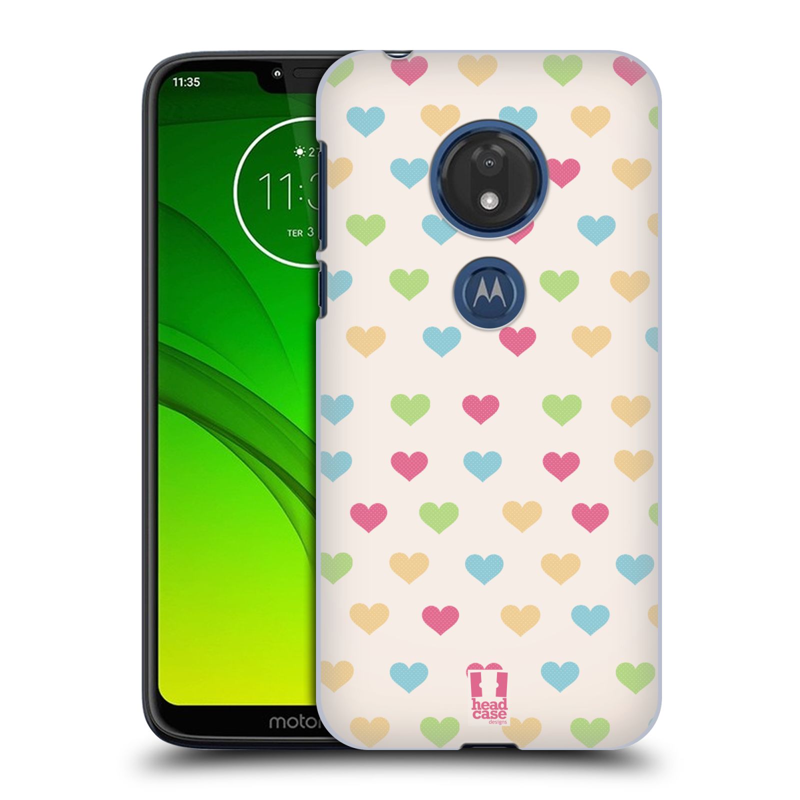 Pouzdro na mobil Motorola Moto G7 Play vzor Srdíčka MALÁ BAREVNÁ SRDÍČKA