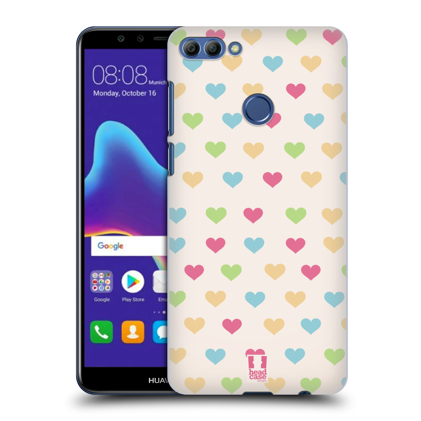 HEAD CASE plastový obal na mobil Huawei Y9 2018 vzor Srdíčka MALÁ BAREVNÁ SRDÍČKA