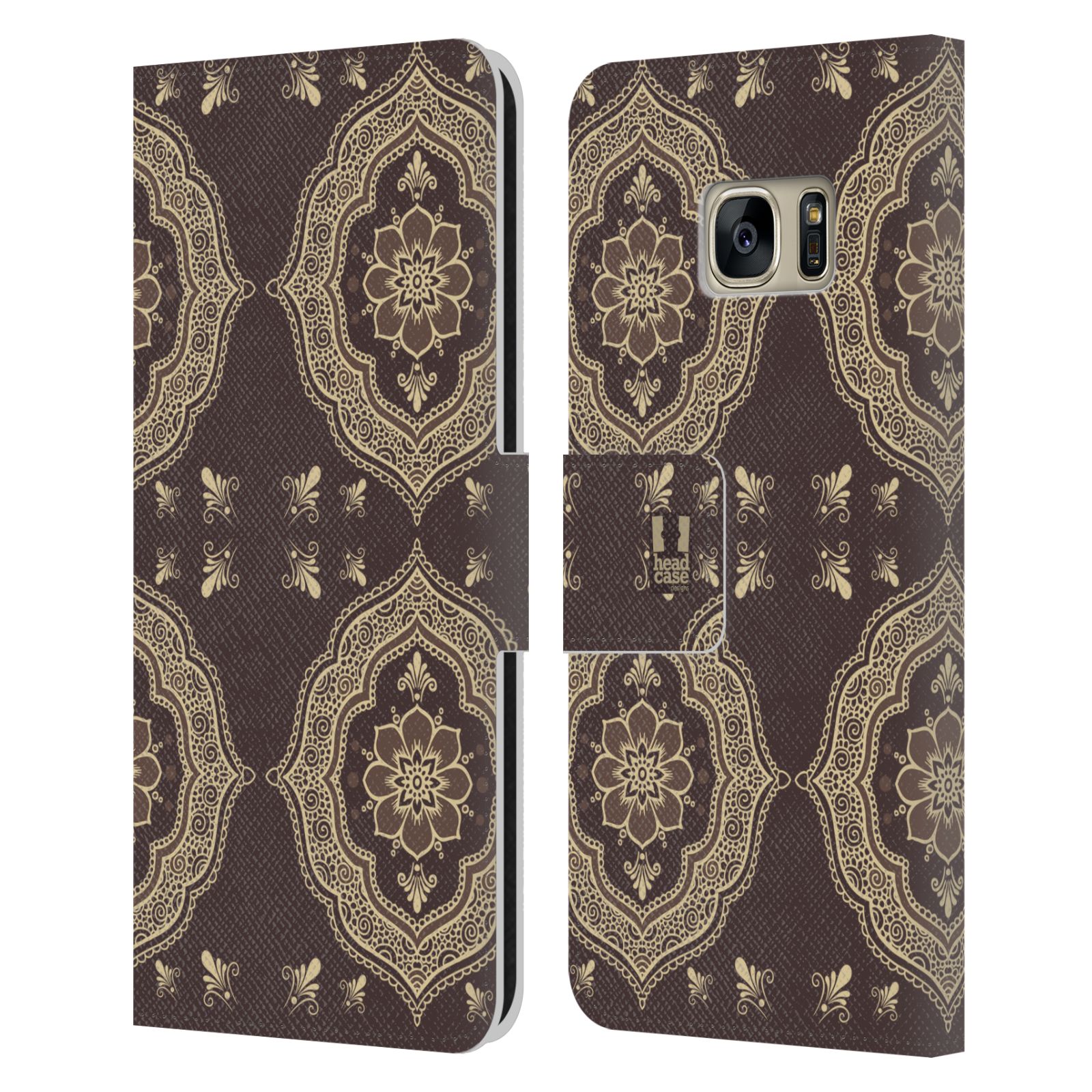 HEAD CASE Flipové pouzdro pro mobil Samsung Galaxy S7 (G9300) Hena kresba slunce