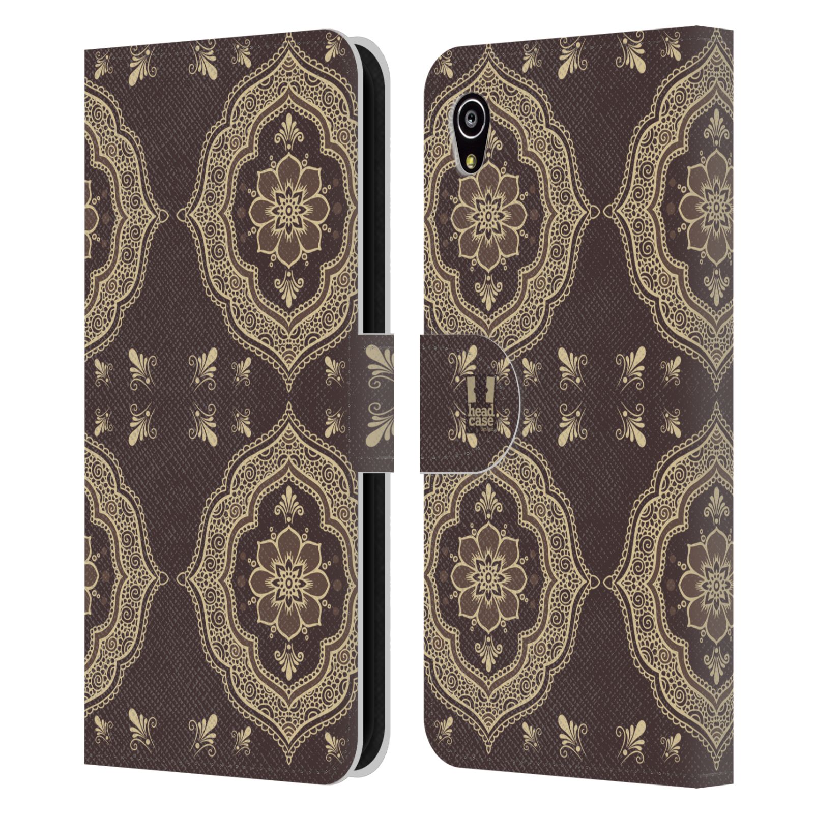 HEAD CASE Flipové pouzdro pro mobil SONY XPERIA M4 AQUA Hena kresba slunce