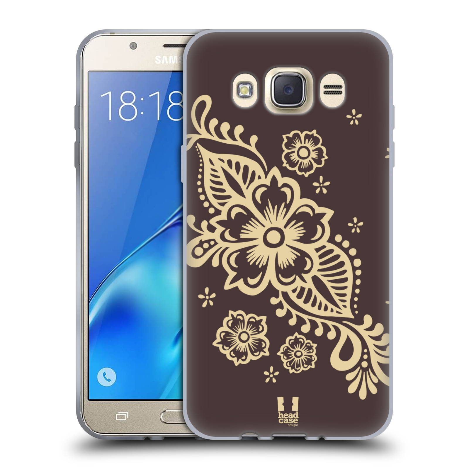 HEAD CASE silikonový obal, kryt na mobil Samsung Galaxy J7 2016 (J710, J710F) vzor Hena tetování VÍNO