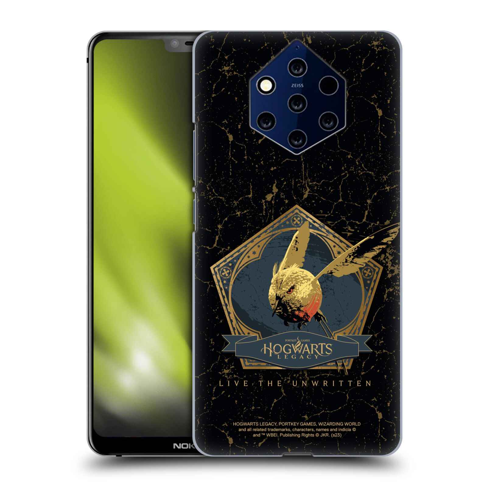 Obal na mobil NOKIA 9 PureView - HEAD CASE - Hogwarts Legacy - zlatý ptáček